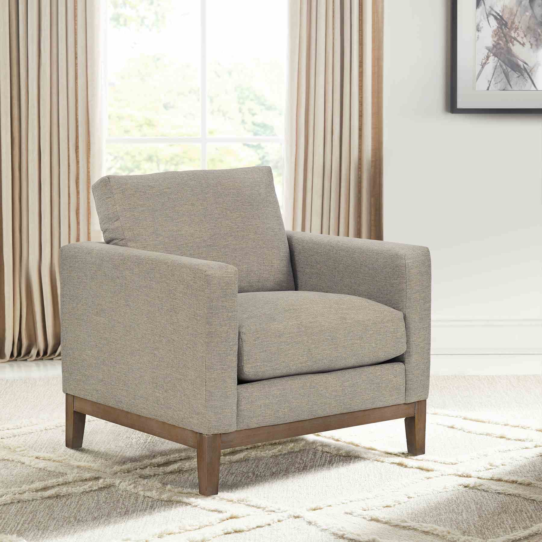 Donna 35" Upholstered Accent Chair in Platinum Gray - Image 9