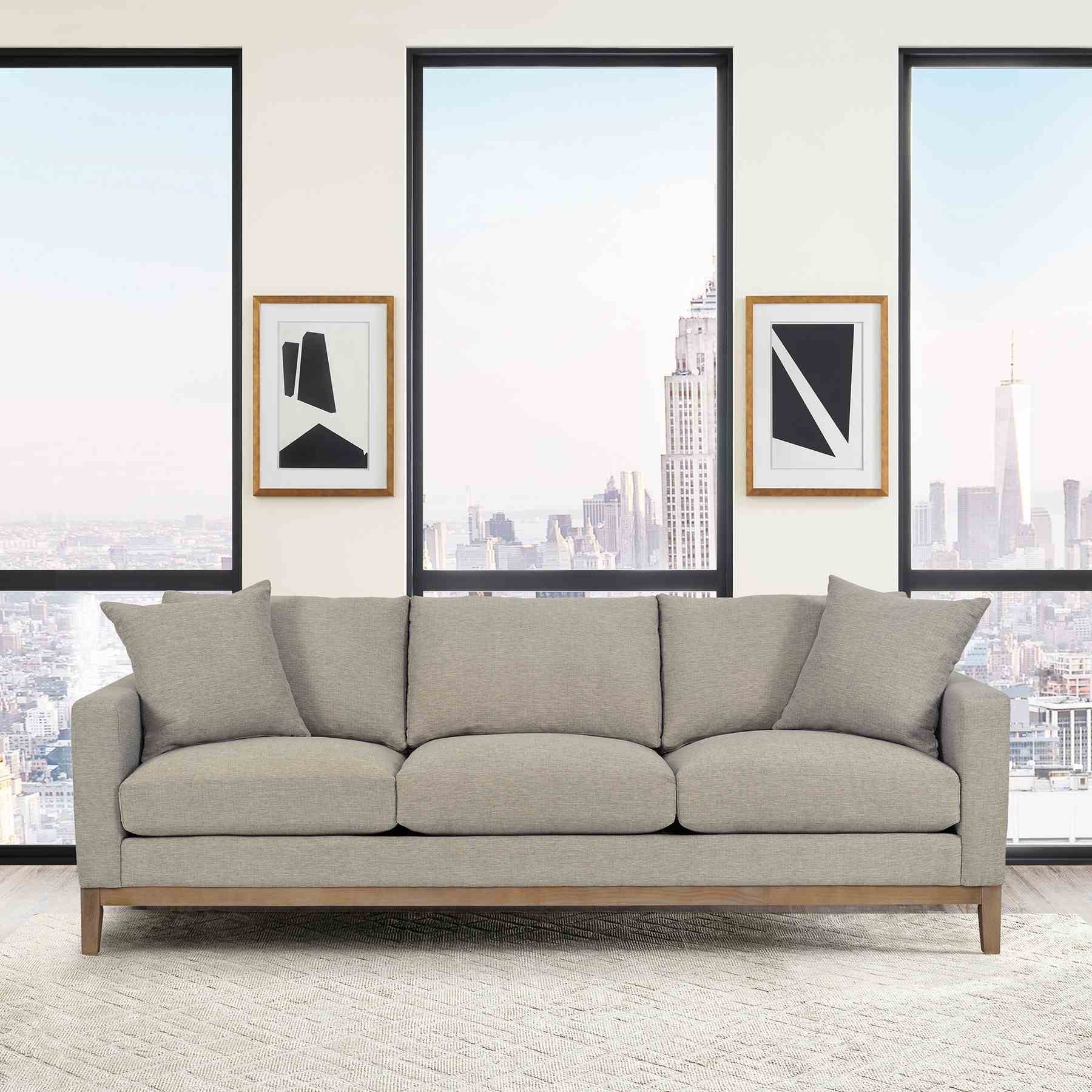 Donna 93" Upholstered Sofa in Platinum Gray - Image 8