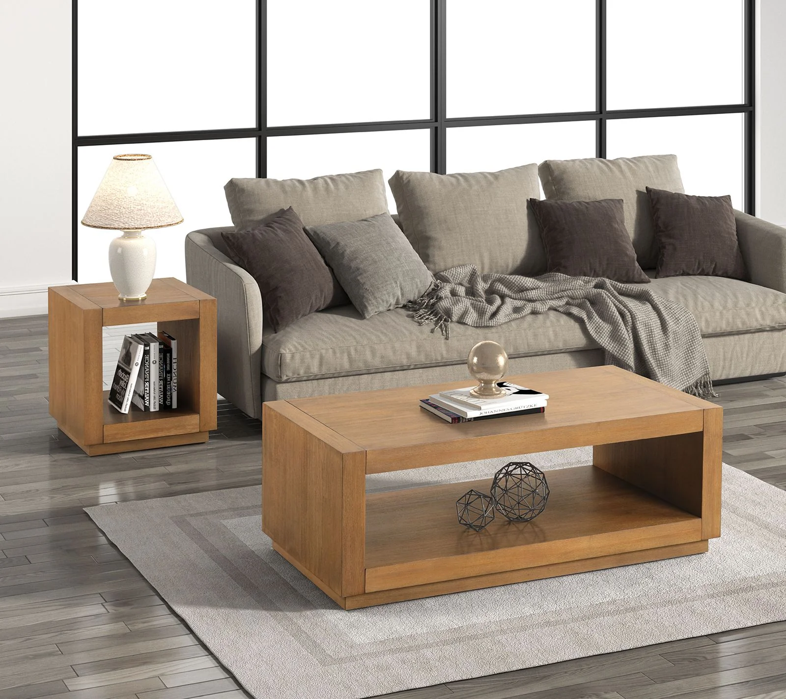 Dothan Coffee Table, Medium Oak - Image 2