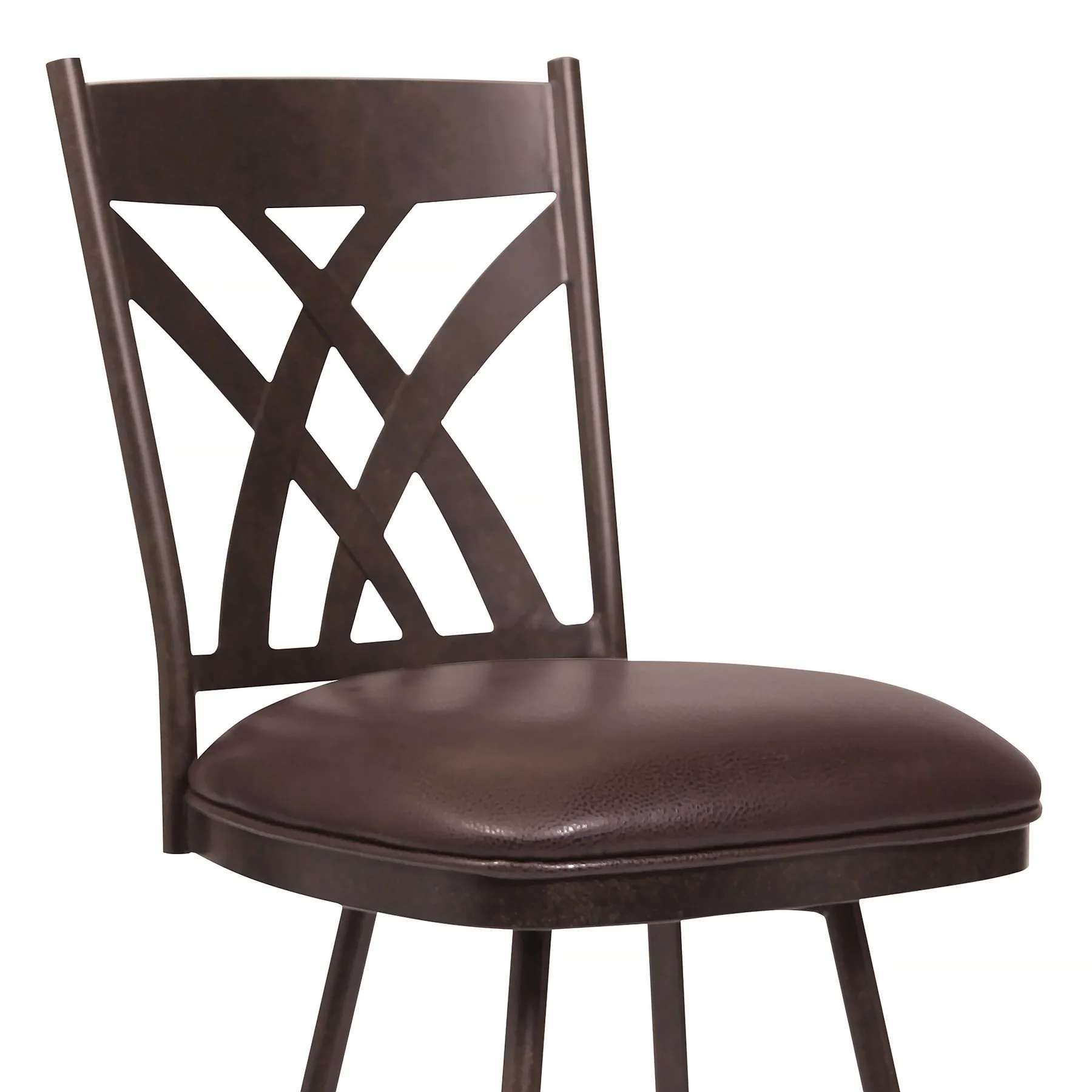 Dover 26" Counter Height Barstool in Auburn Bay and Brown Faux Leather - Image 3