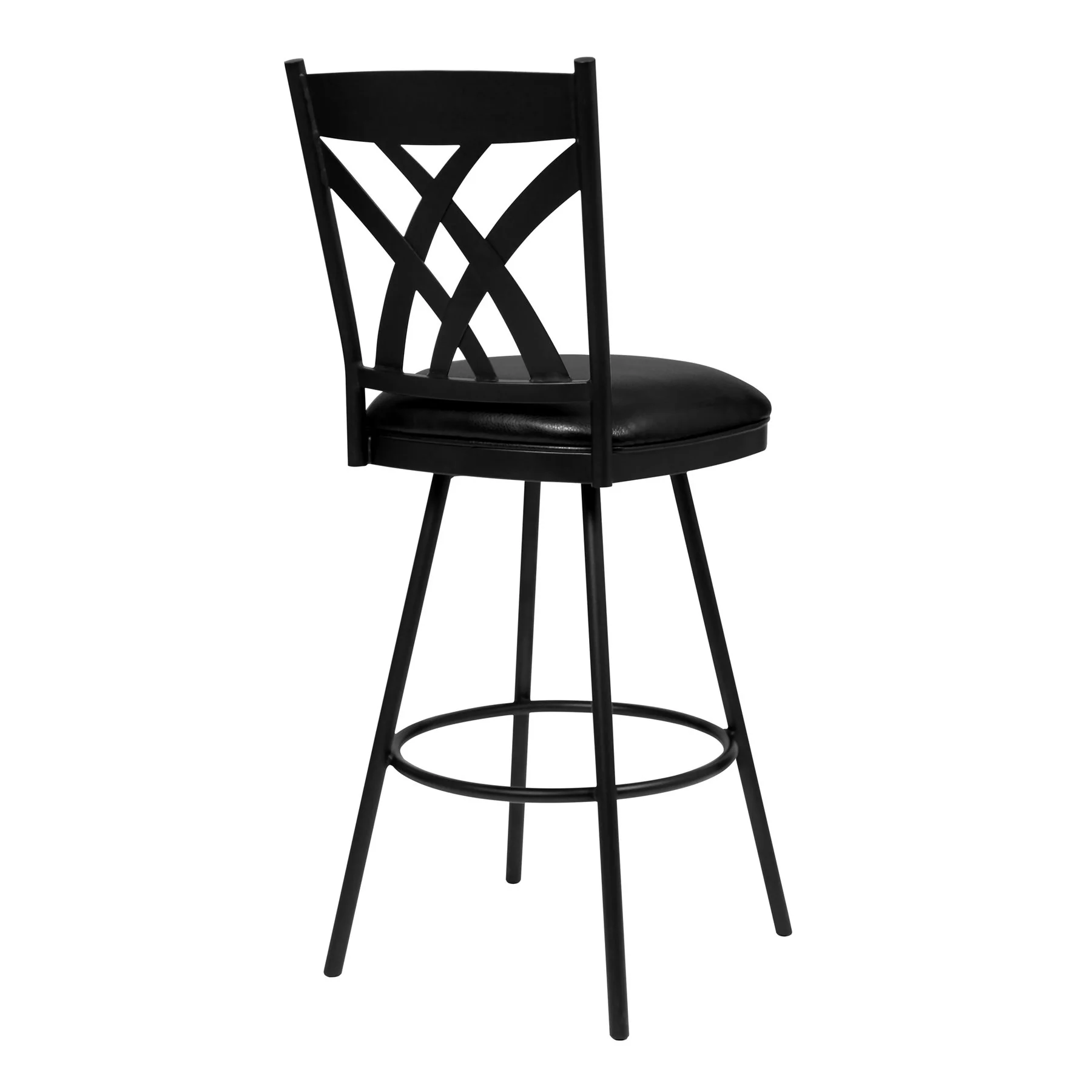 Dover 26" Counter Height Barstool in Matte Black Finish and Black Faux Leather - Image 2