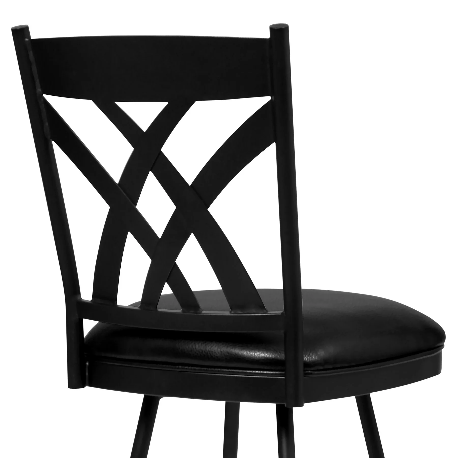 Dover 26" Counter Height Barstool in Matte Black Finish and Black Faux Leather - Image 4