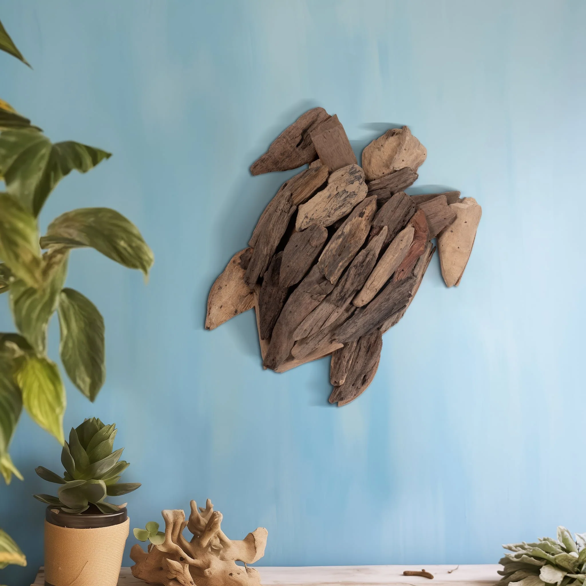 Driftwood, 12"h Turtle Deco, Natural - Image 9