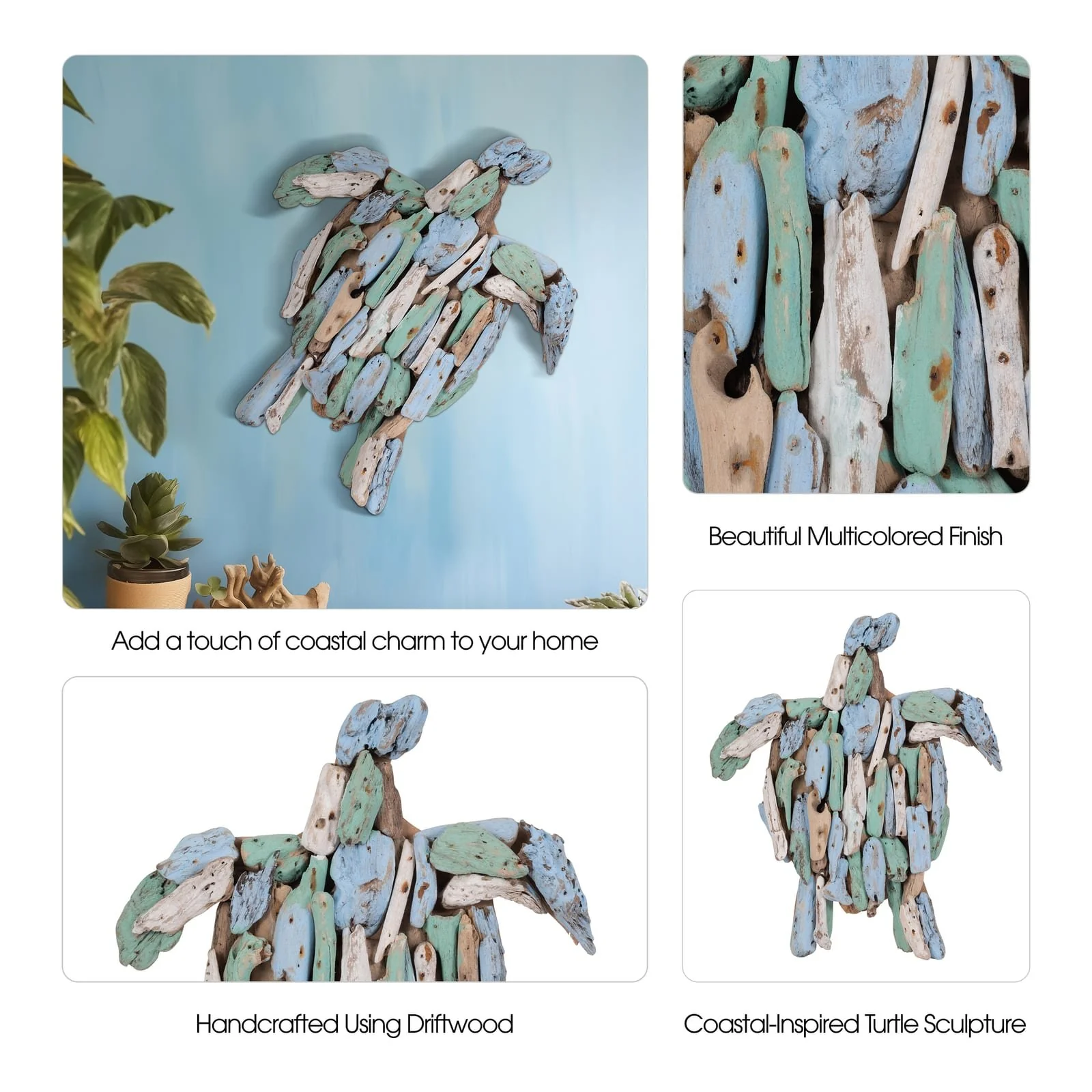 Driftwood, 13"l Multicolored Turtle - Image 7