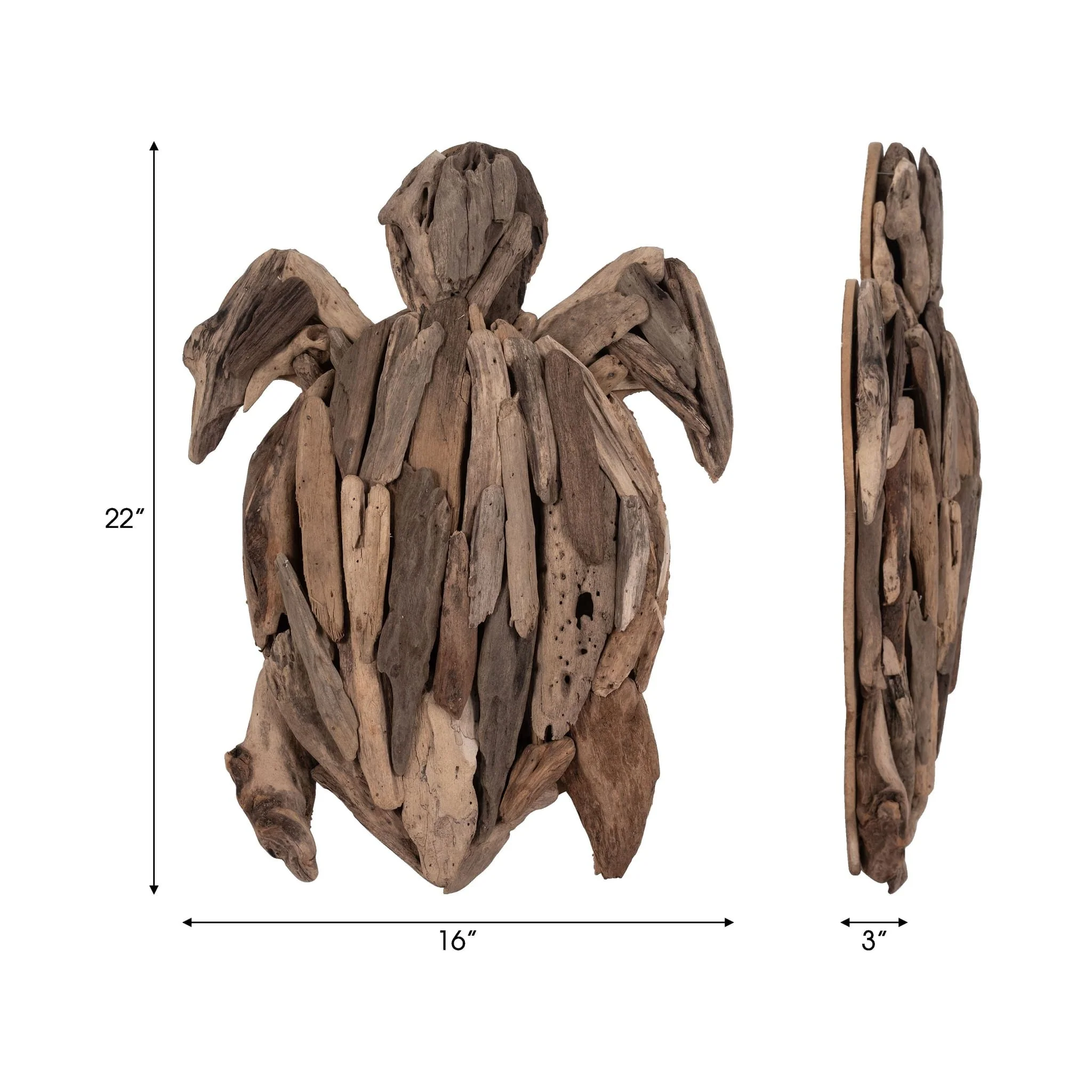 Driftwood, 22"h Turtle Deco, Natural - Image 7