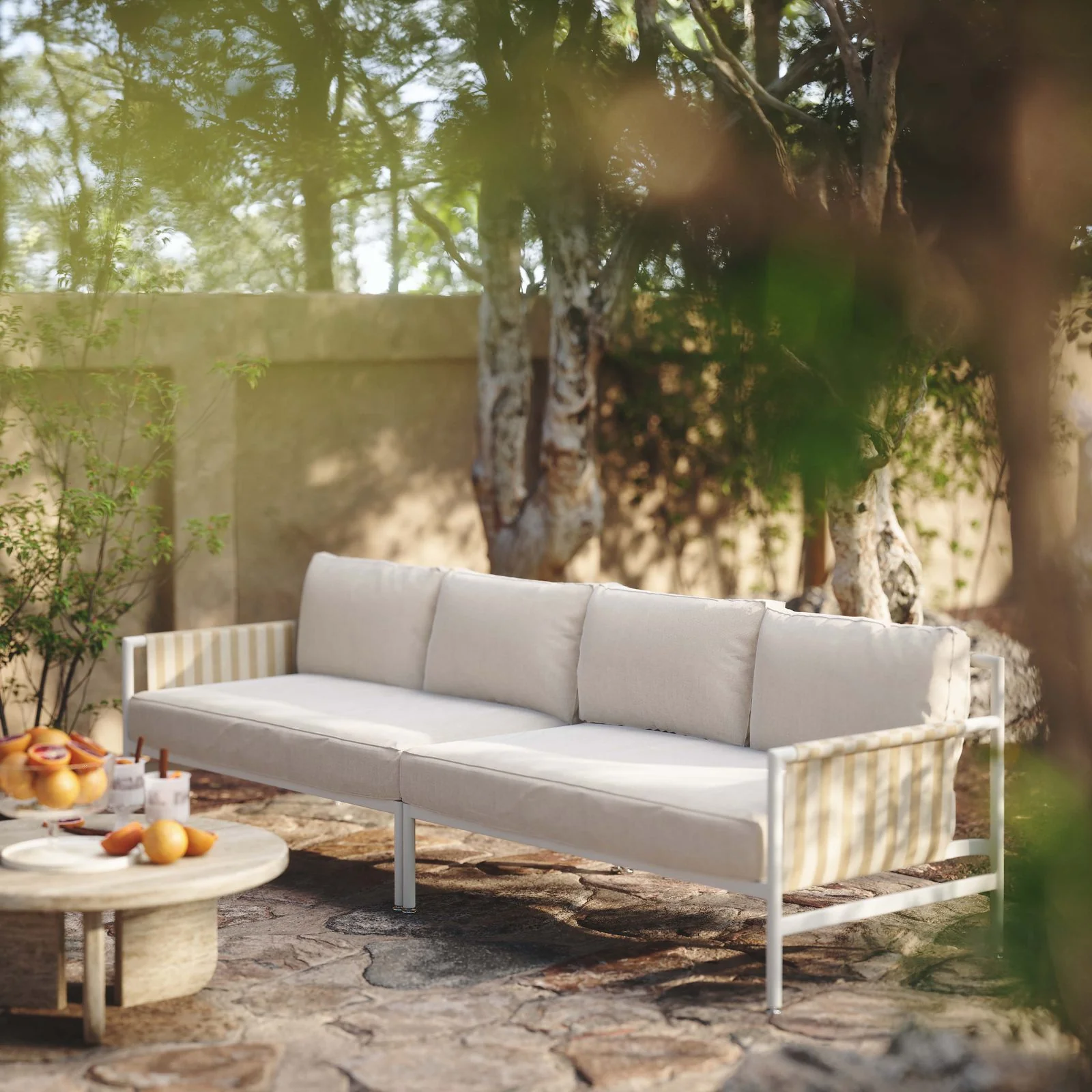 Dunes Cream Outdoor 110 inch Sofa - Image 2