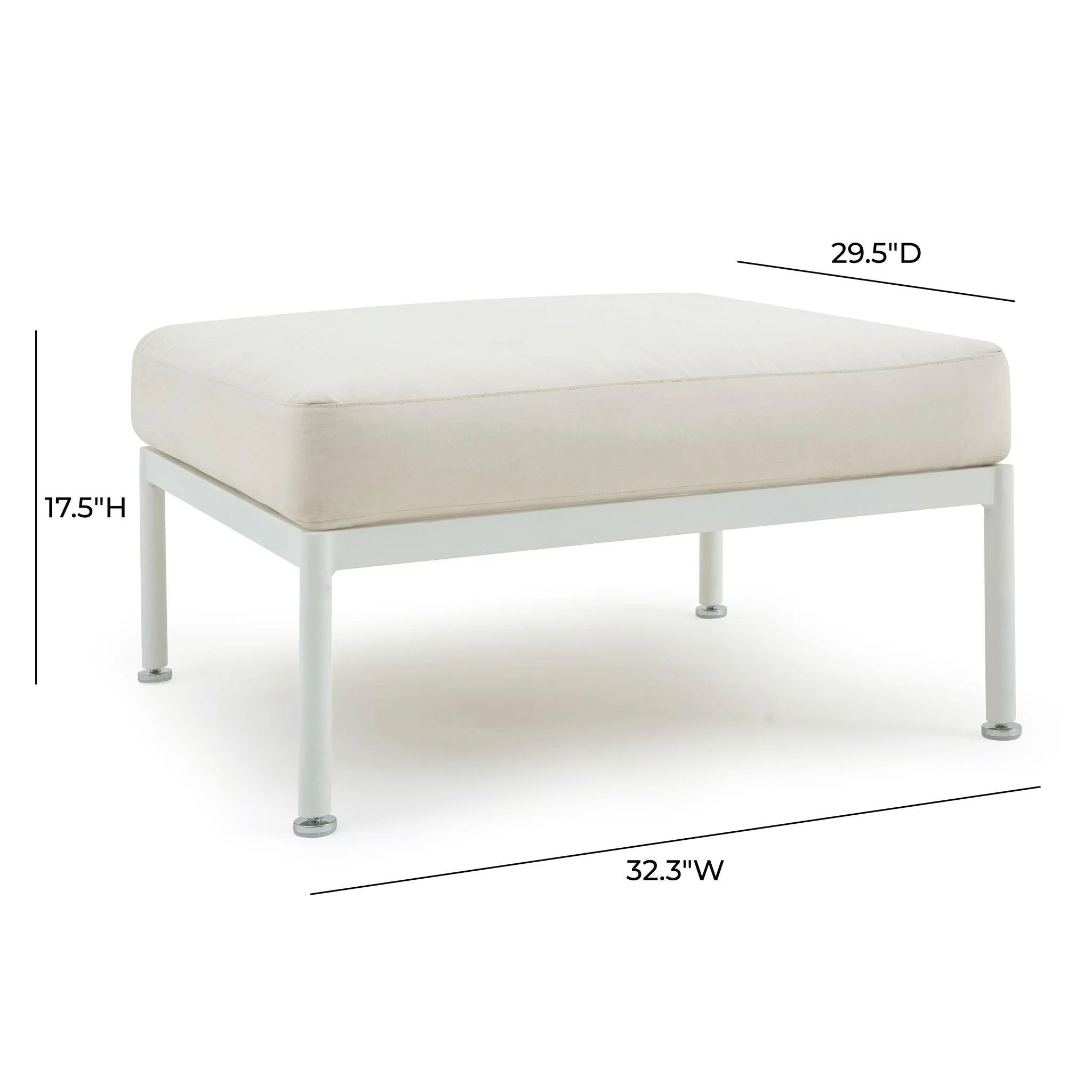 Dunes Cream Outdoor Ottoman - Image 6