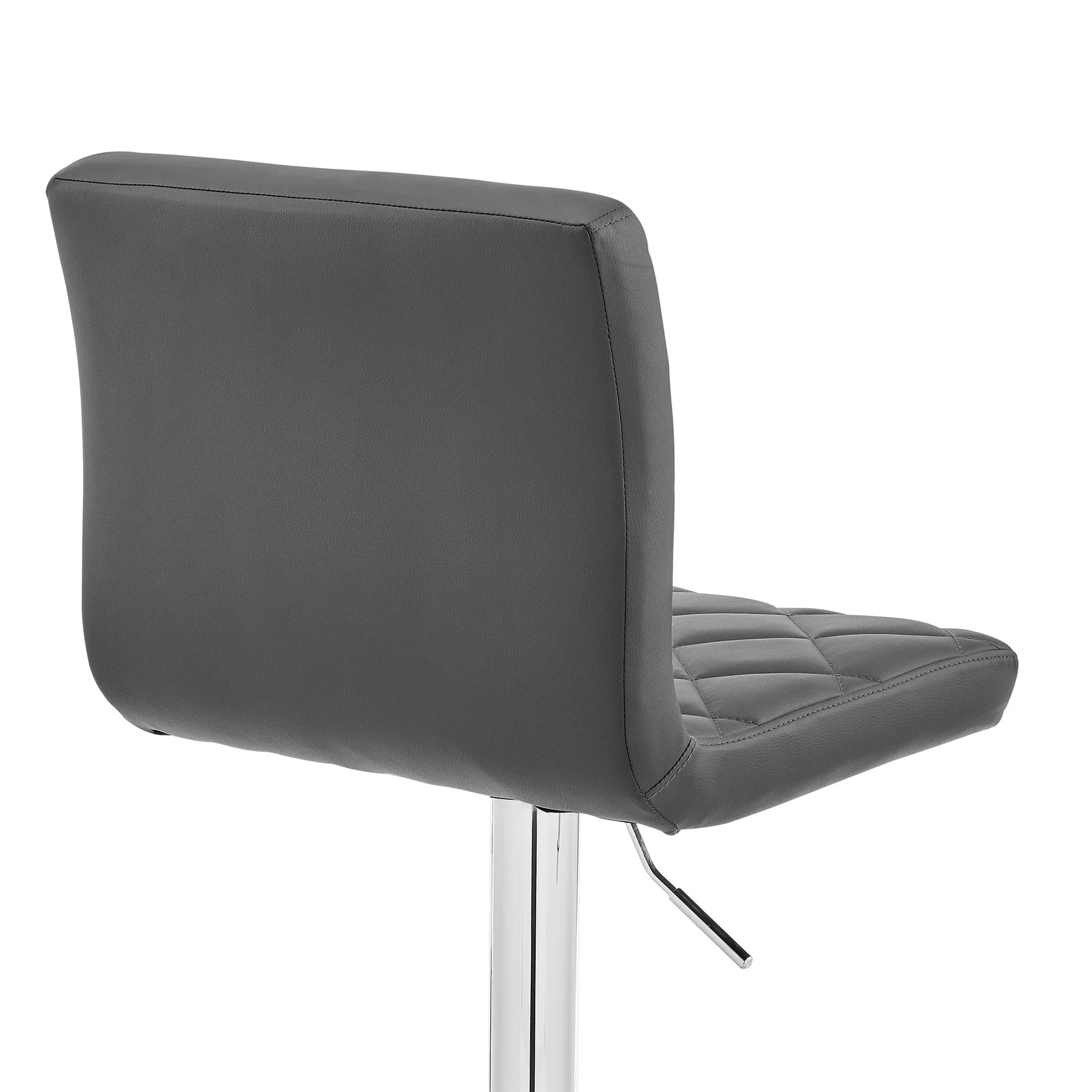 Duval Adjustable Gray Faux Leather and Charcoal Swivel Barstool - Image 7