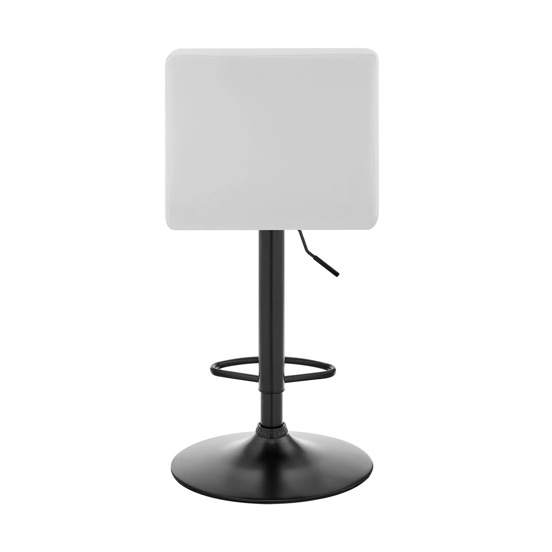 Duval Adjustable White Faux Leather Swivel Bar Stool - Image 5