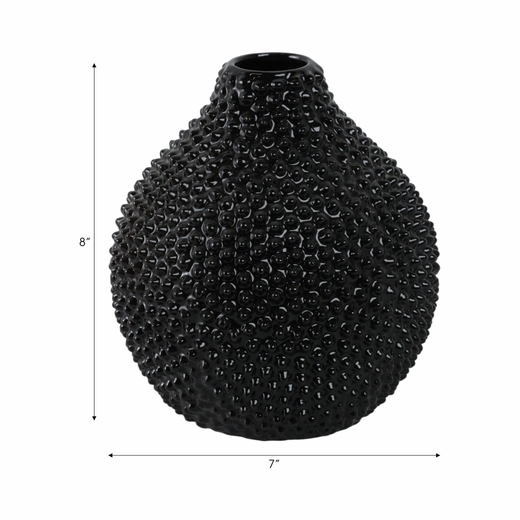 Ec, Gloss Black Spiked Ceramic Vase 8 - Image 8