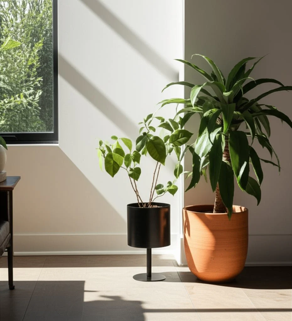 Ec Metal,8",flat Round Base Planter,black - Image 10