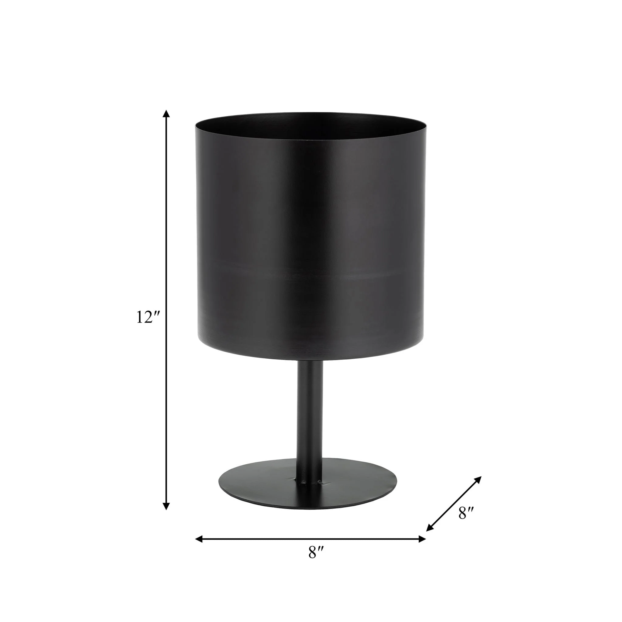 Ec Metal,8",flat Round Base Planter,black - Image 6