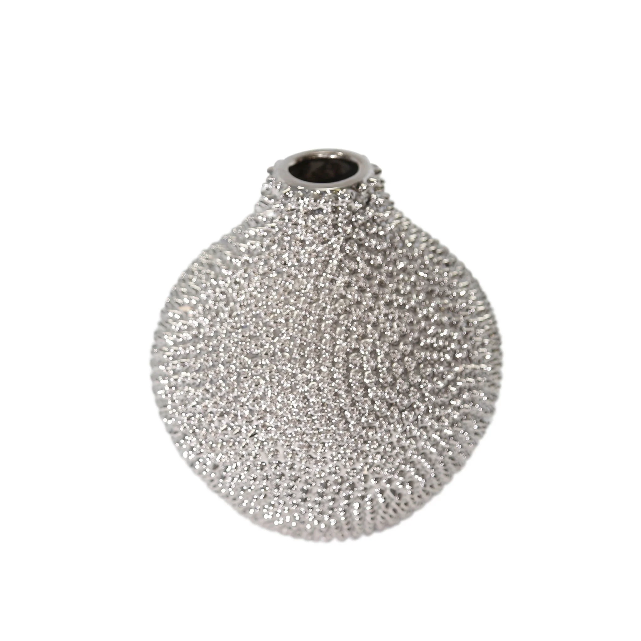 Ec Silver Spiked Ceramic Vase 10" Rf - Image 2