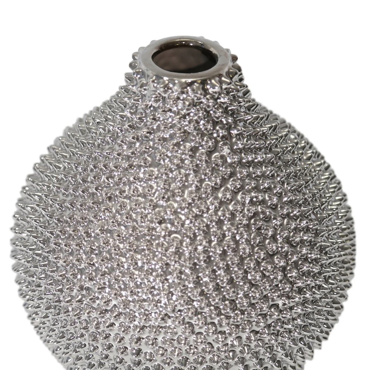 Ec Silver Spiked Ceramic Vase 10" Rf - Image 3