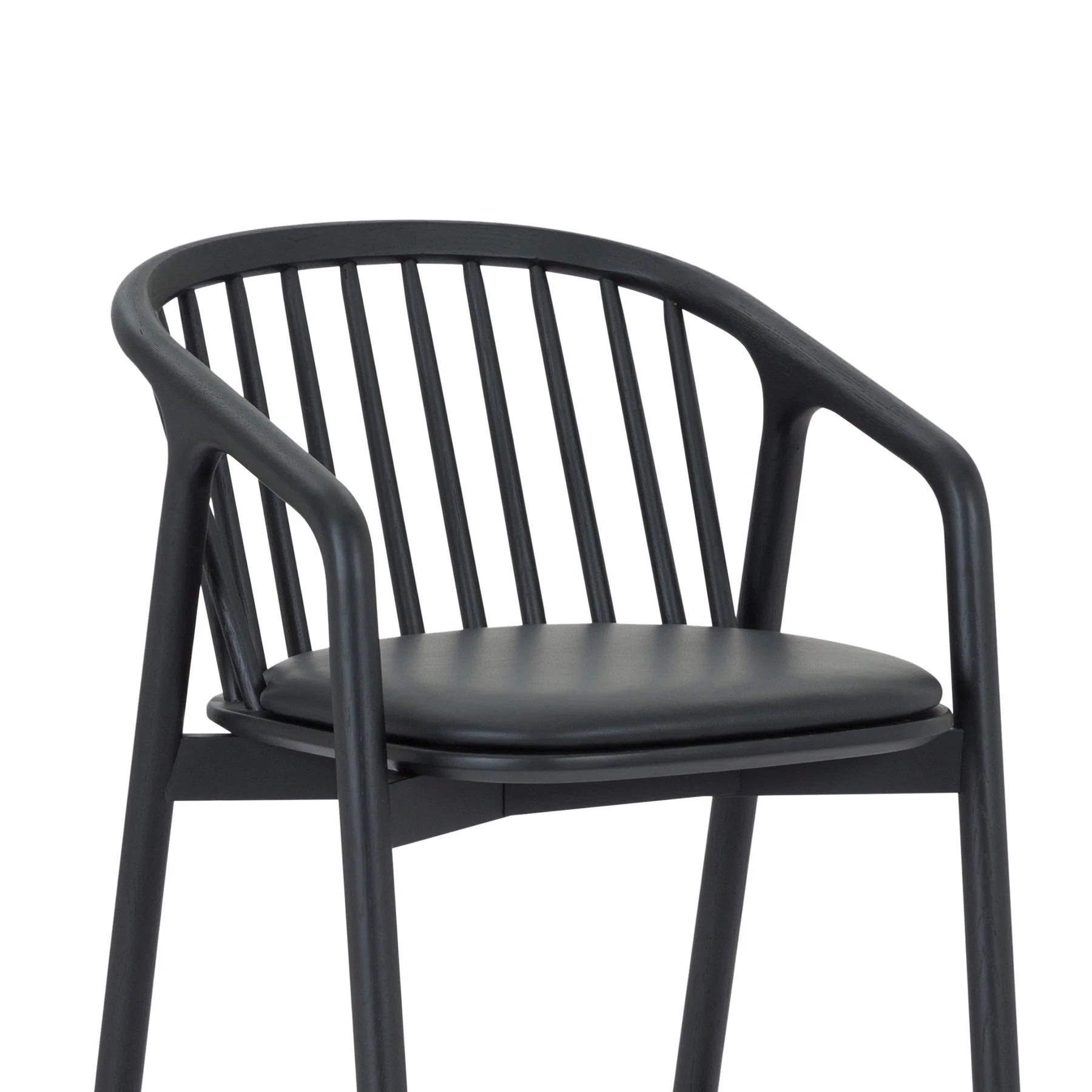 Echo Black Oak Wood and Faux Leather Bar Stool - Image 5