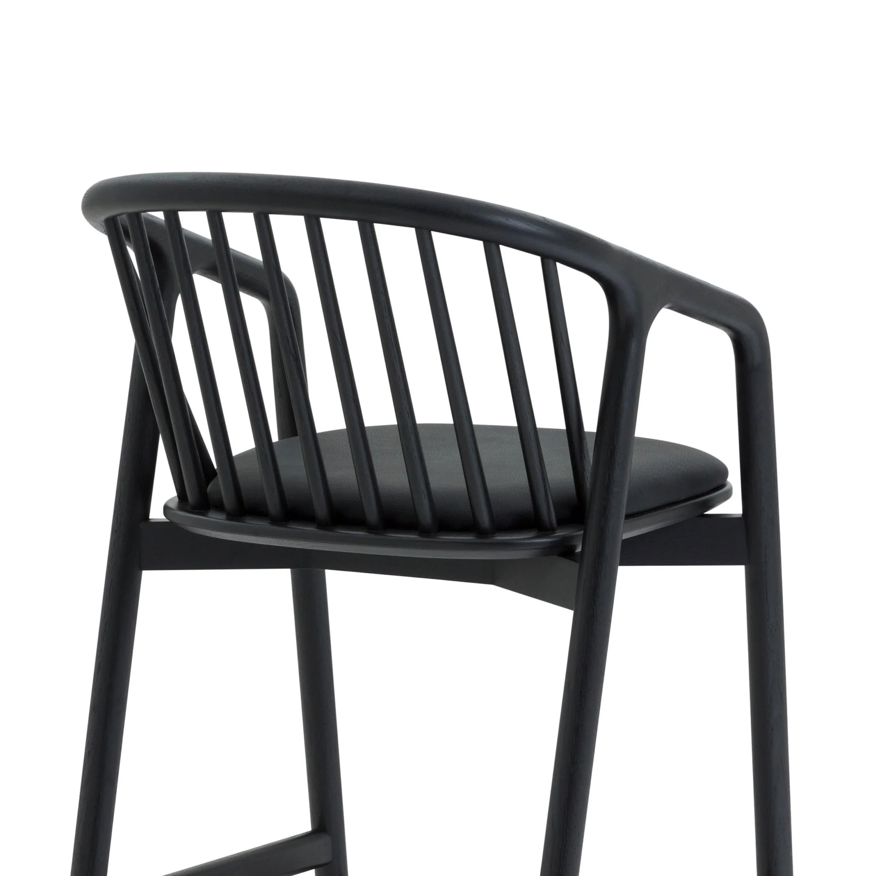 Echo Black Oak Wood and Faux Leather Bar Stool - Image 6
