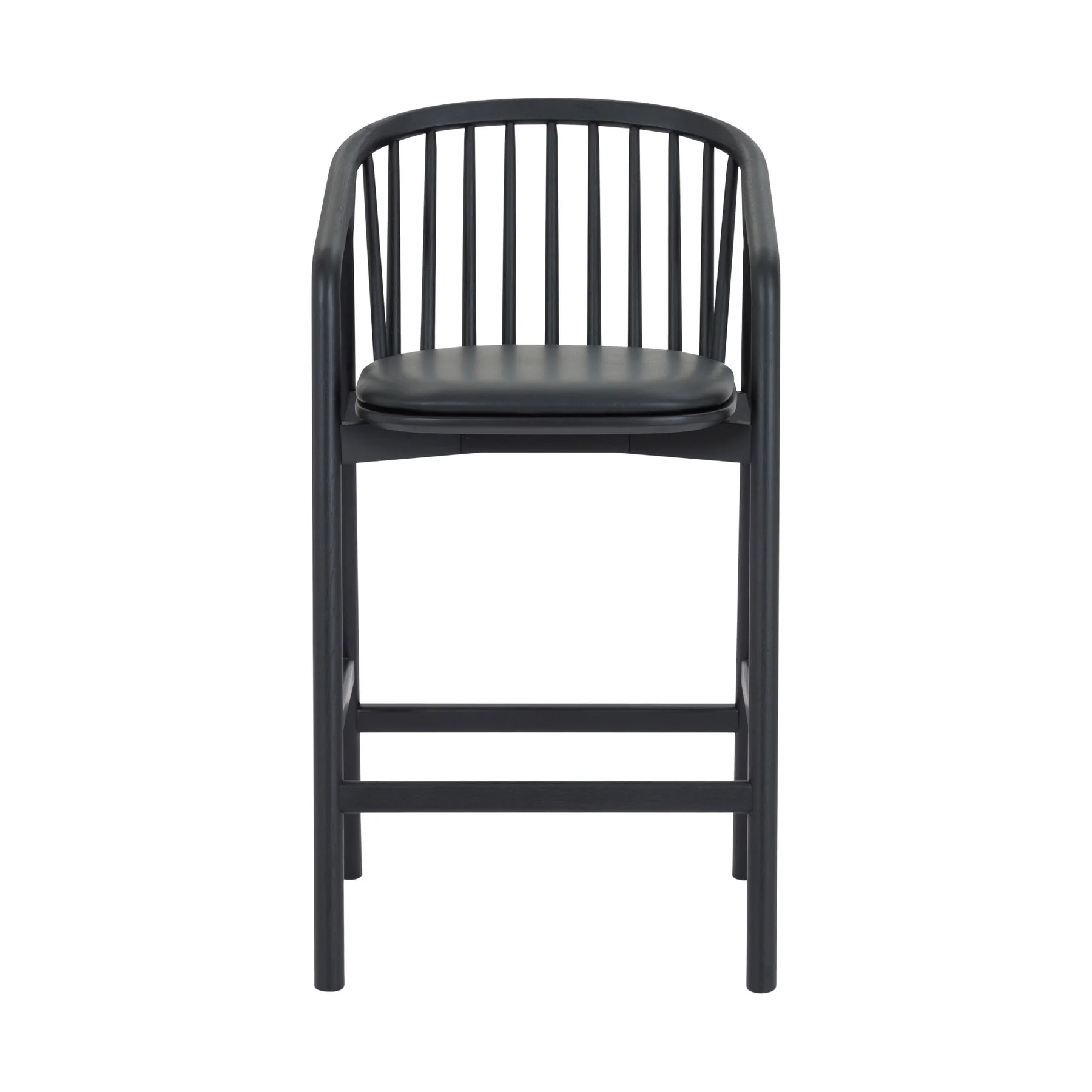 Echo Black Oak Wood and Faux Leather Counter Stool - Image 2