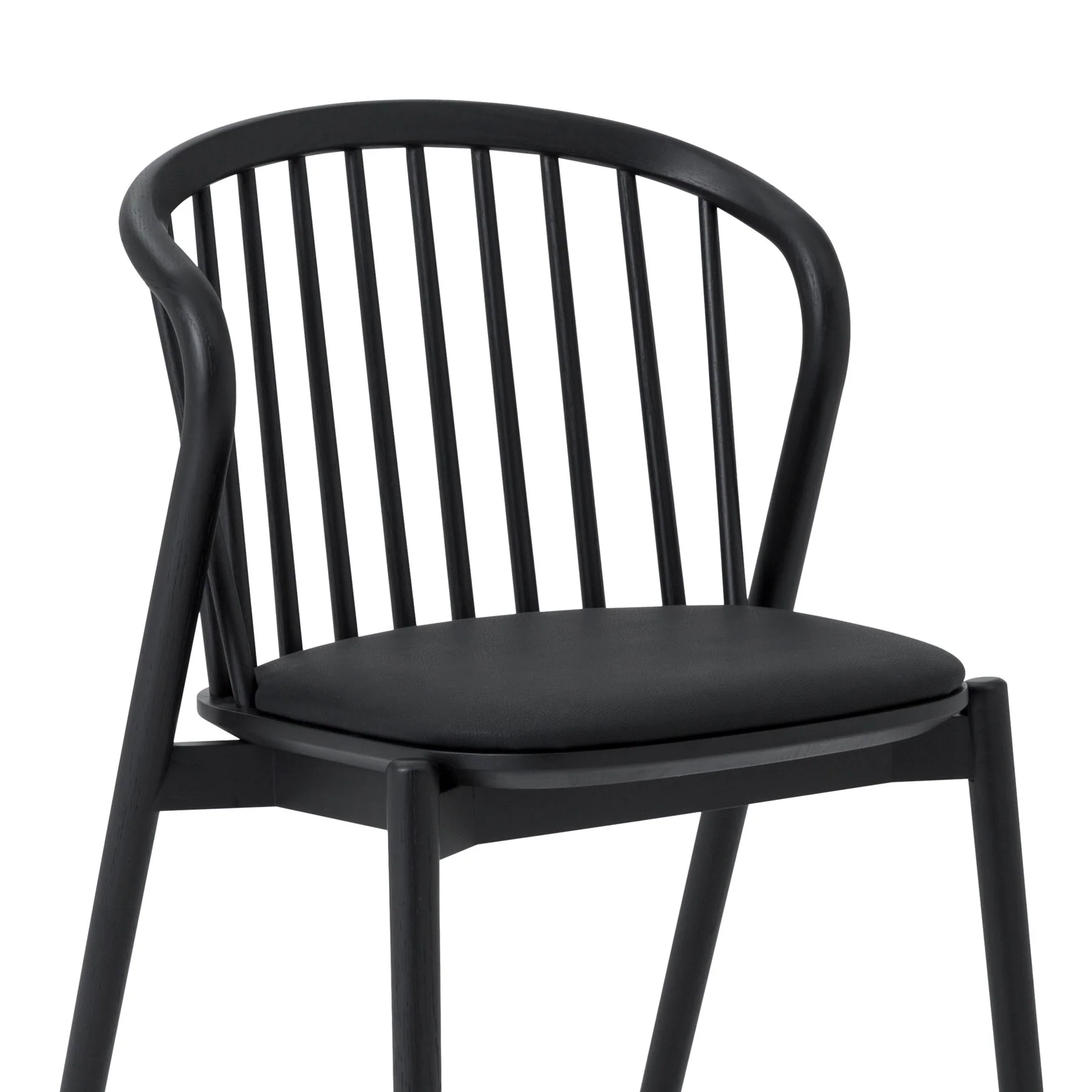 Echo Black Oak Wood and Faux Leather Dining Chairs - Set of 2 - Image 6