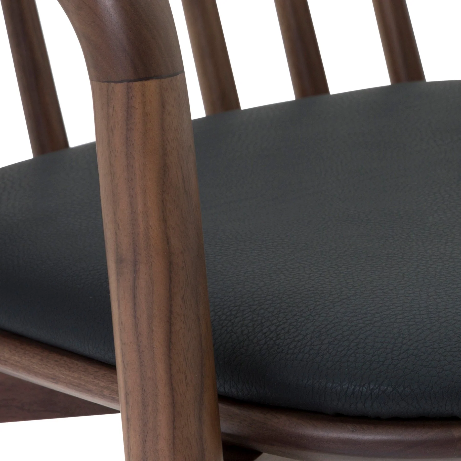 Echo Walnut Wood and Black Faux Leather Counter Stool - Image 10