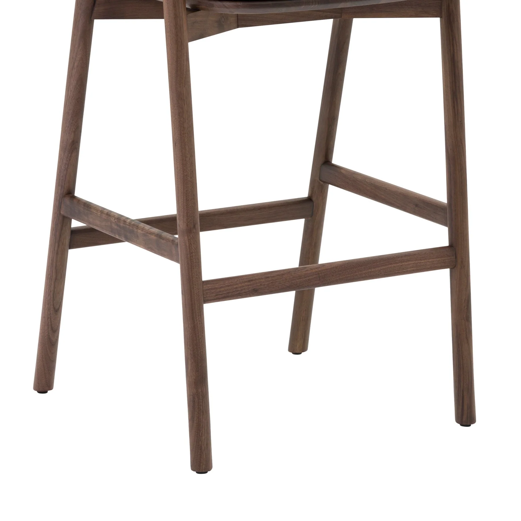 Echo Walnut Wood and Black Faux Leather Counter Stool - Image 7