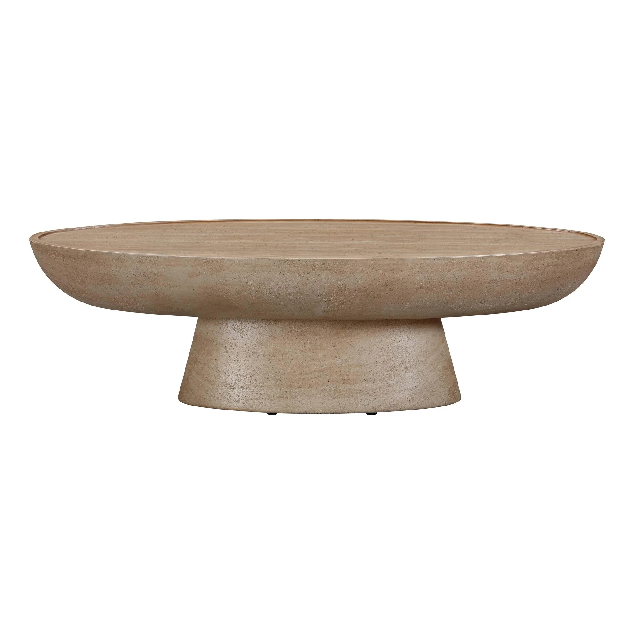Eclipse Textured Faux Travertine Indoor / Outdoor Coffee Table - Image 3