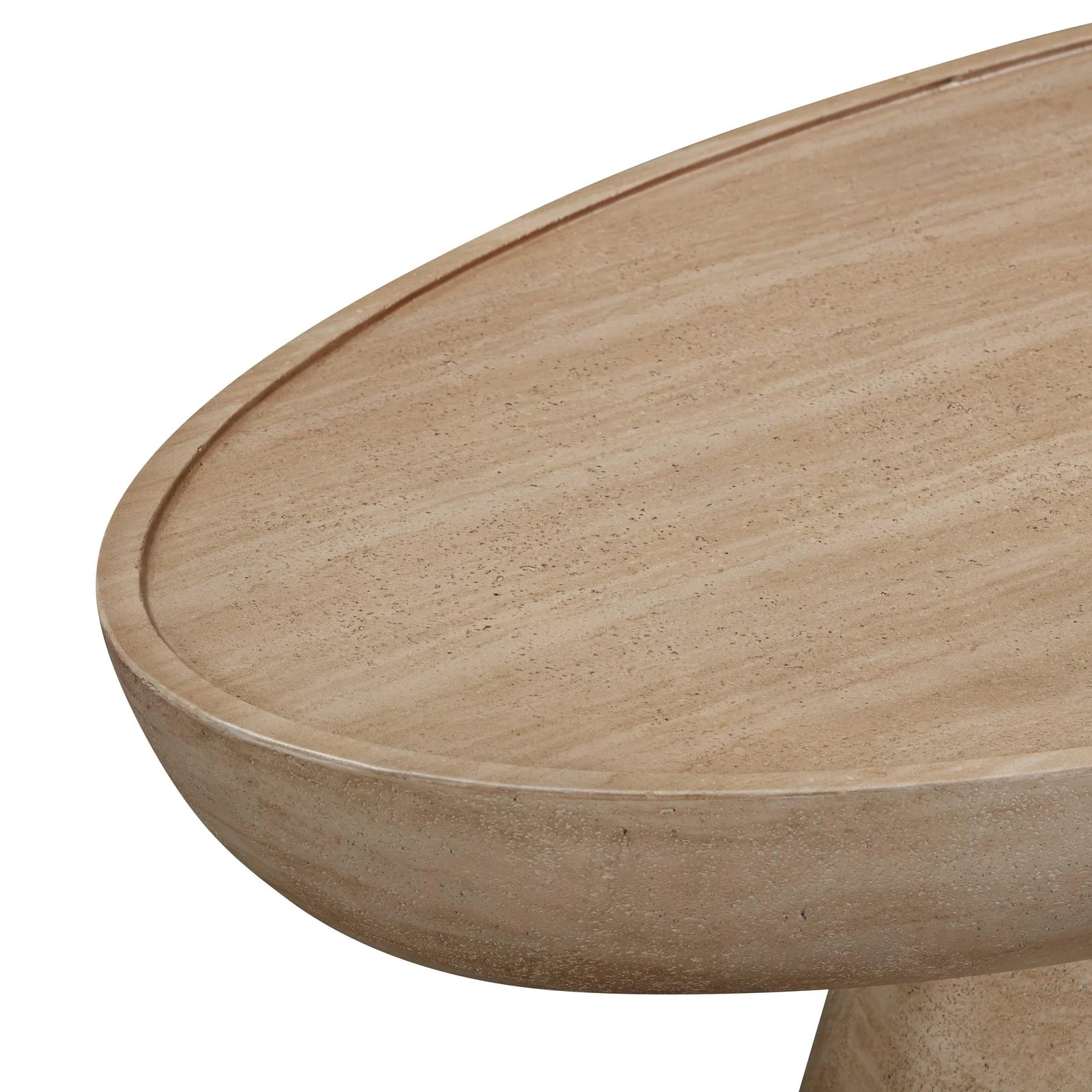 Eclipse Textured Faux Travertine Indoor / Outdoor Coffee Table - Image 5