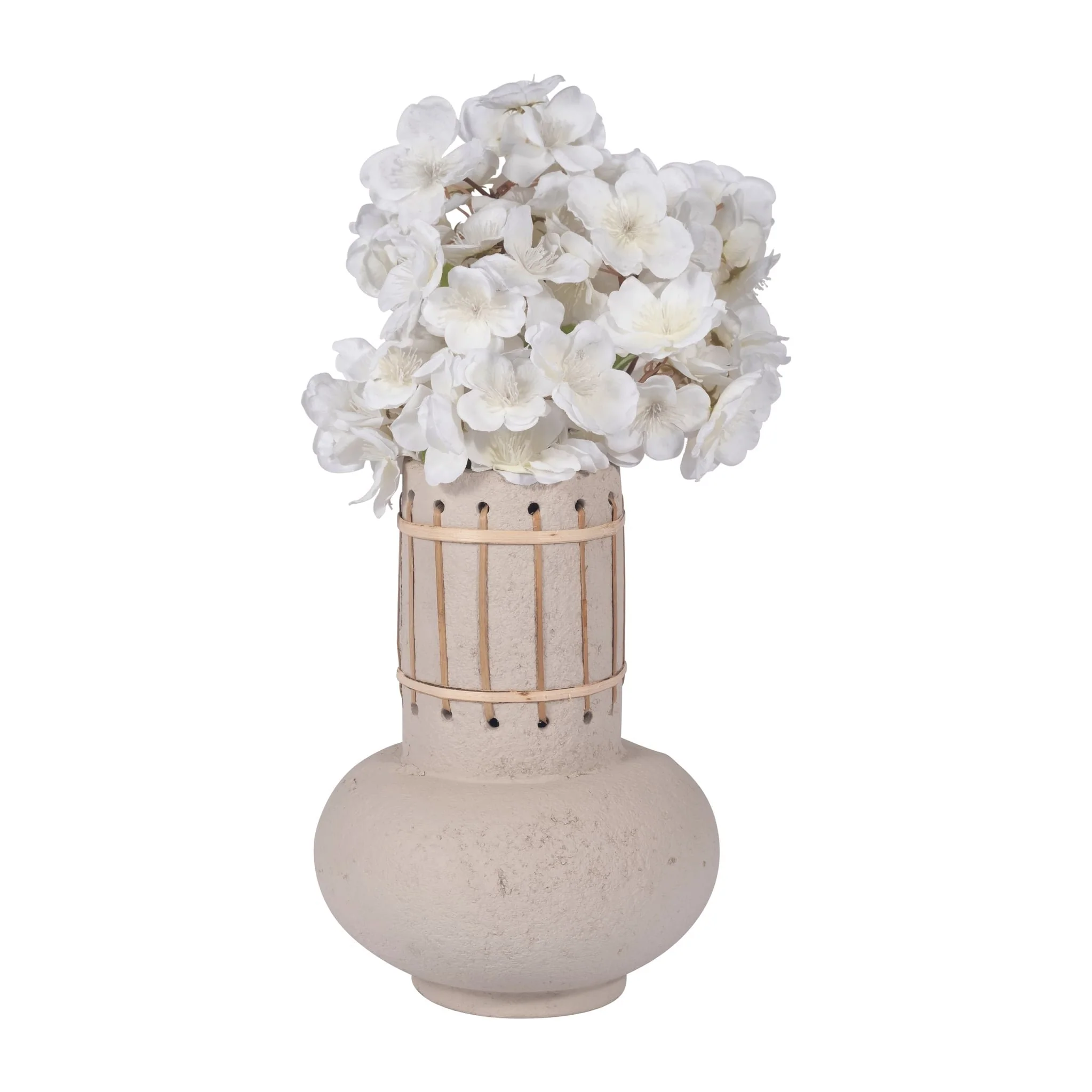 Ecomix, 10" Top Weave Nomad Vase, Ivory - Image 3