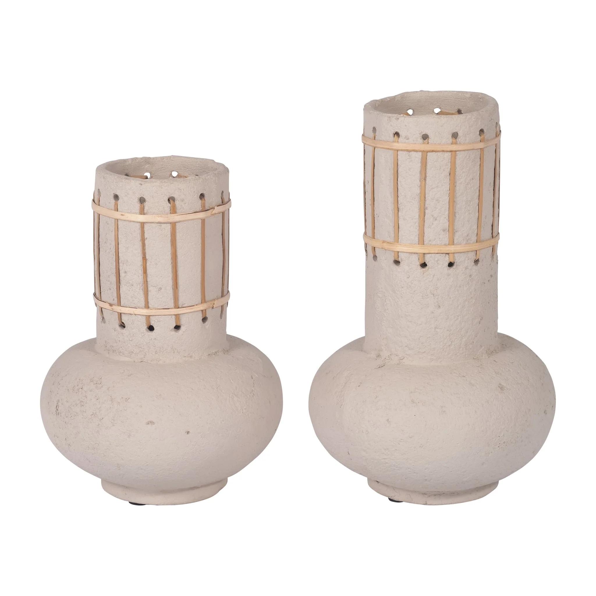 Ecomix, 10" Top Weave Nomad Vase, Ivory - Image 7