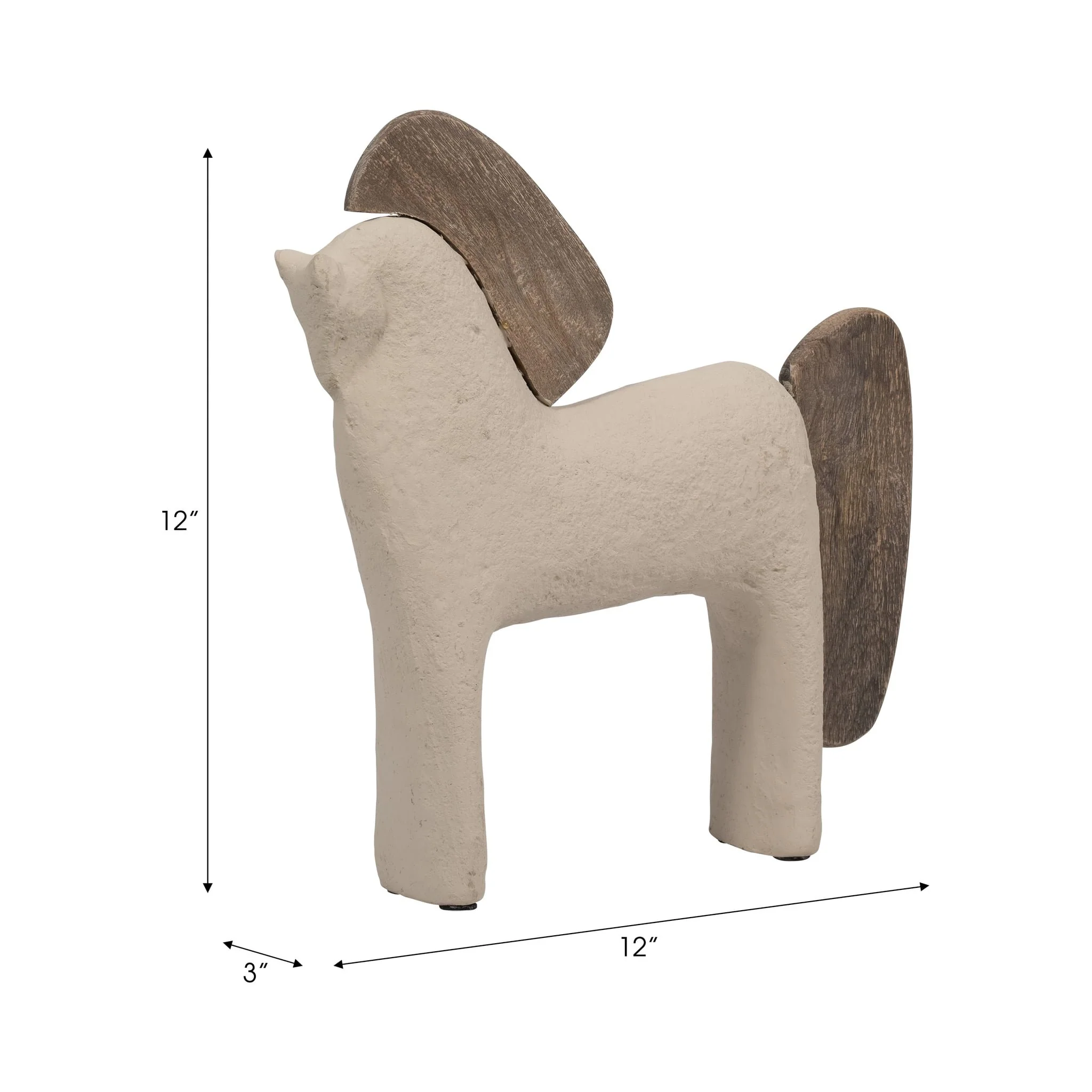 Ecomix, 12" Horse Deco, Ivory - Image 9