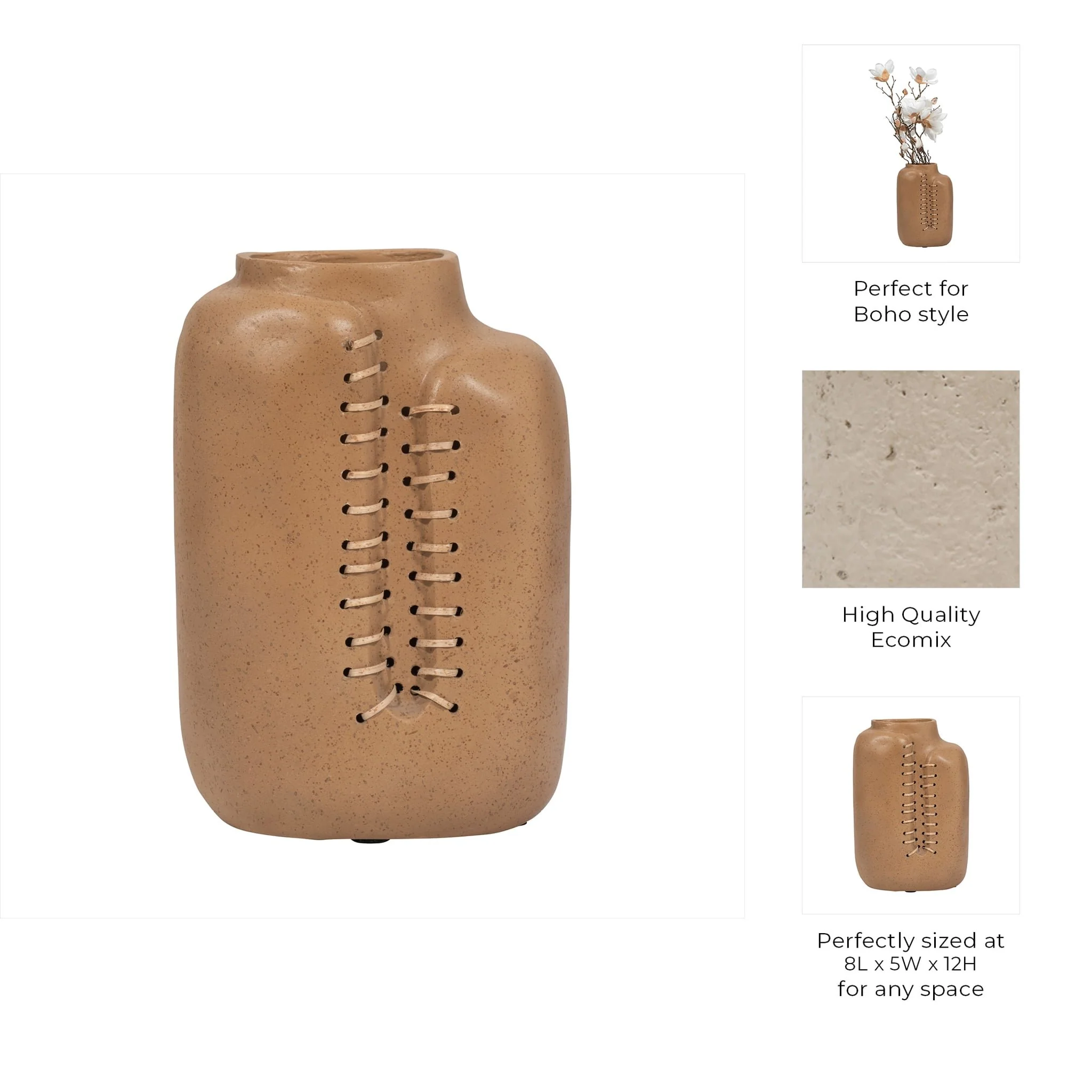 Ecomix, 12" Stitched Up Vase, Terracotta - Image 10