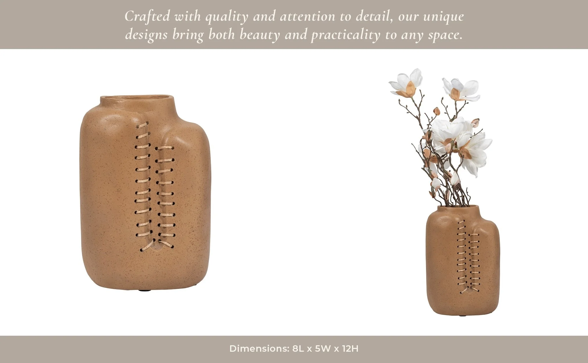 Ecomix, 12" Stitched Up Vase, Terracotta - Image 15