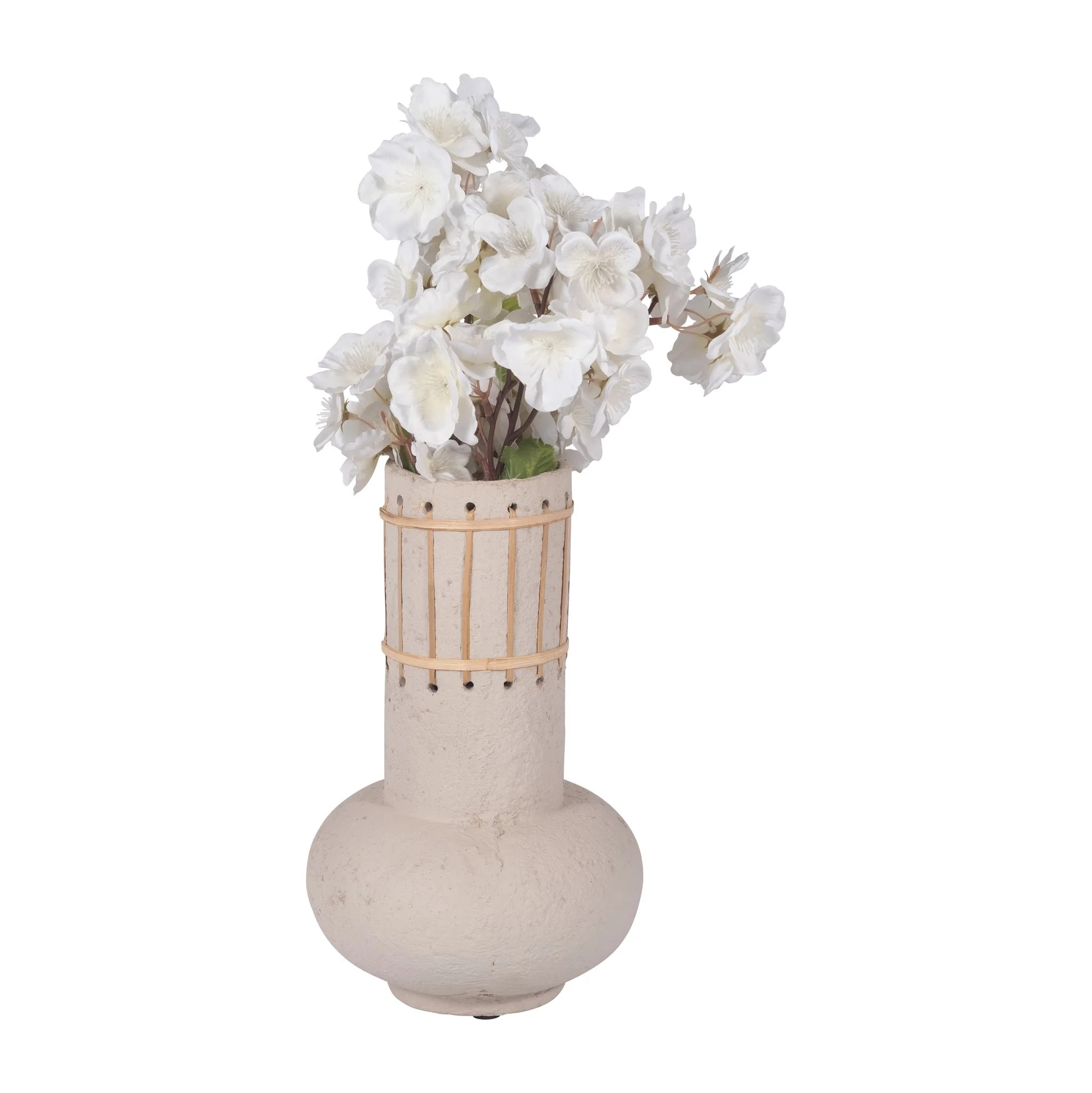 Ecomix, 12" Top Weave Nomad Vase, Ivory - Image 3