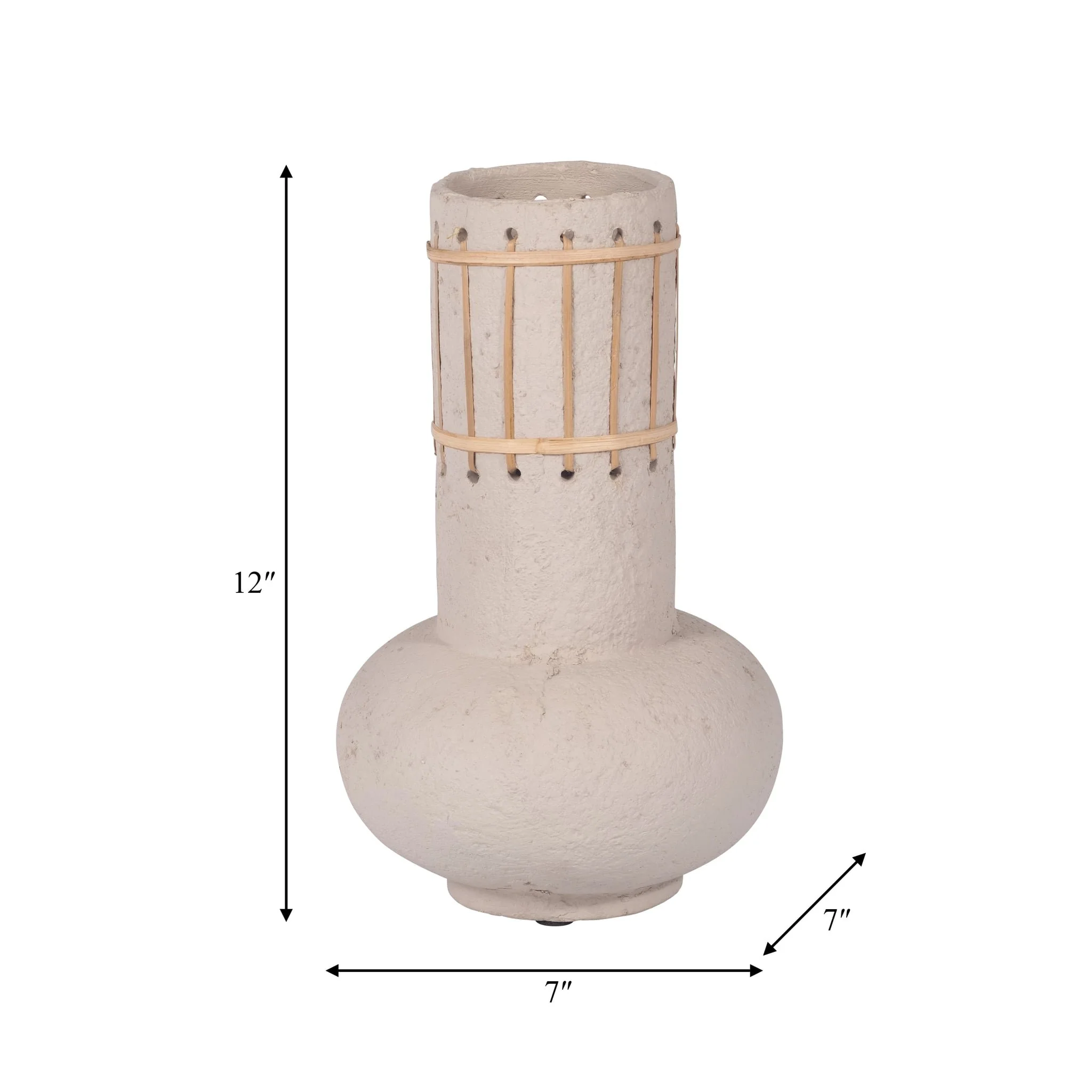 Ecomix, 12" Top Weave Nomad Vase, Ivory - Image 8