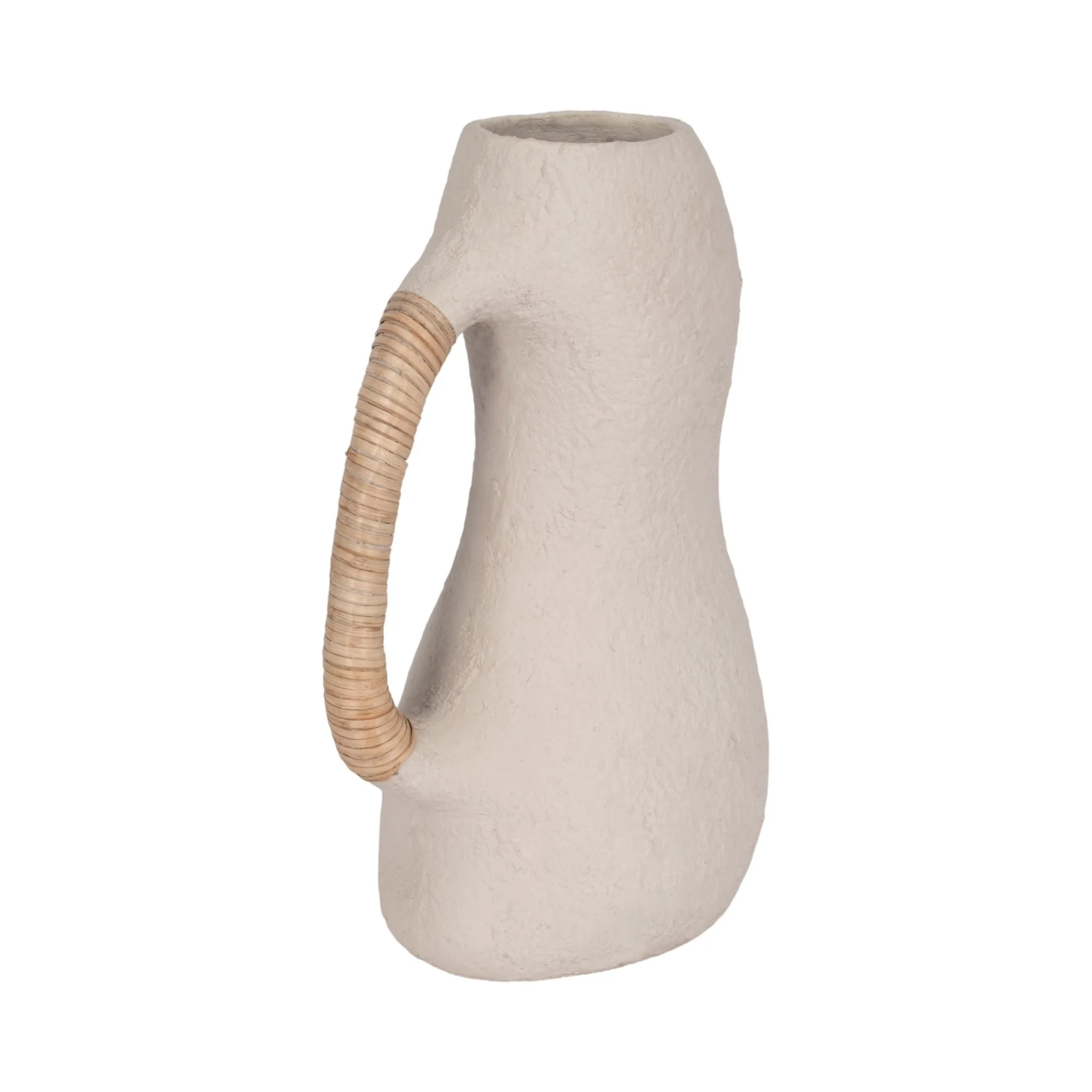 Ecomix, 13" Organic Vase With Caning, Ivory - Image 3