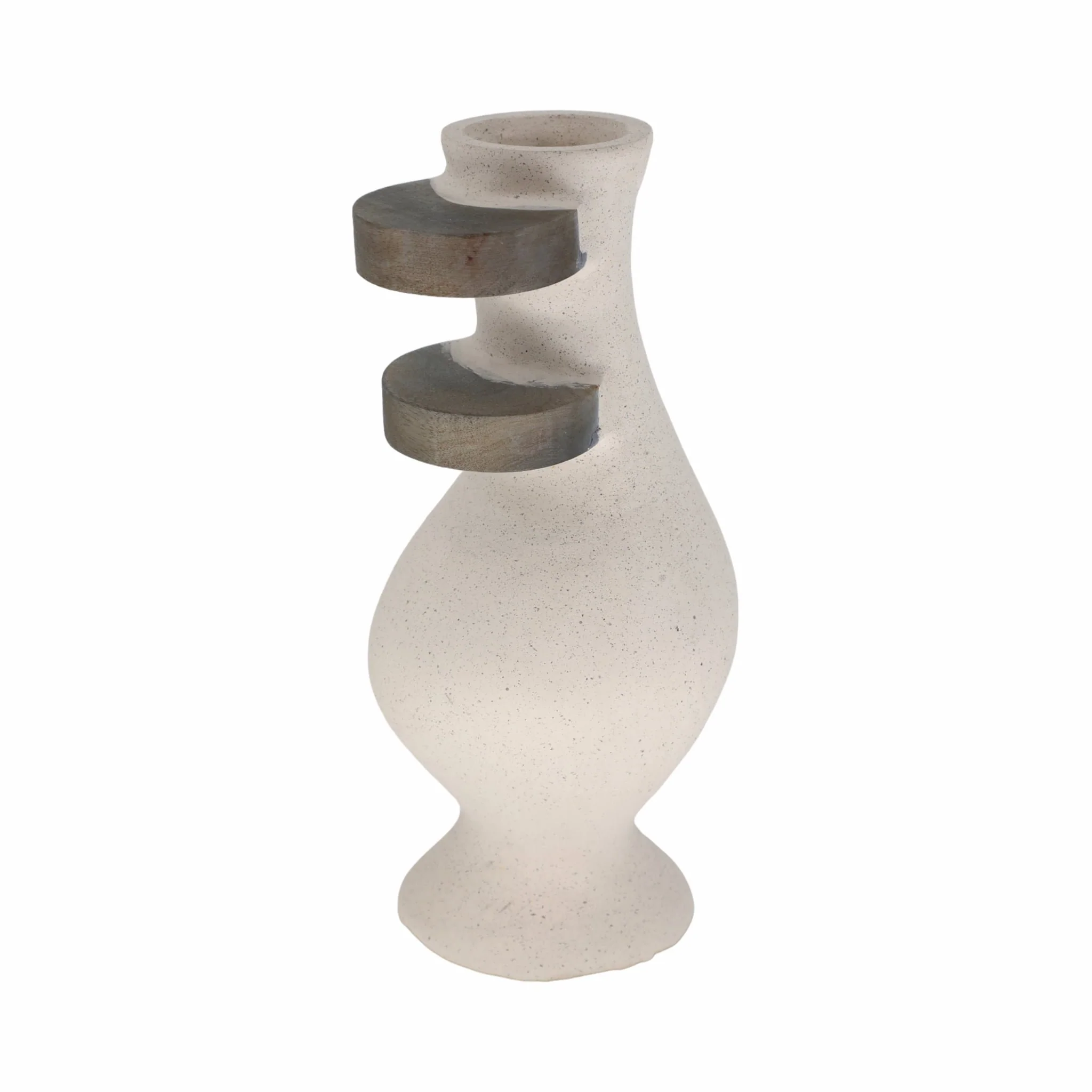Ecomix, 15" Abstract Vase, Ivory - Image 4