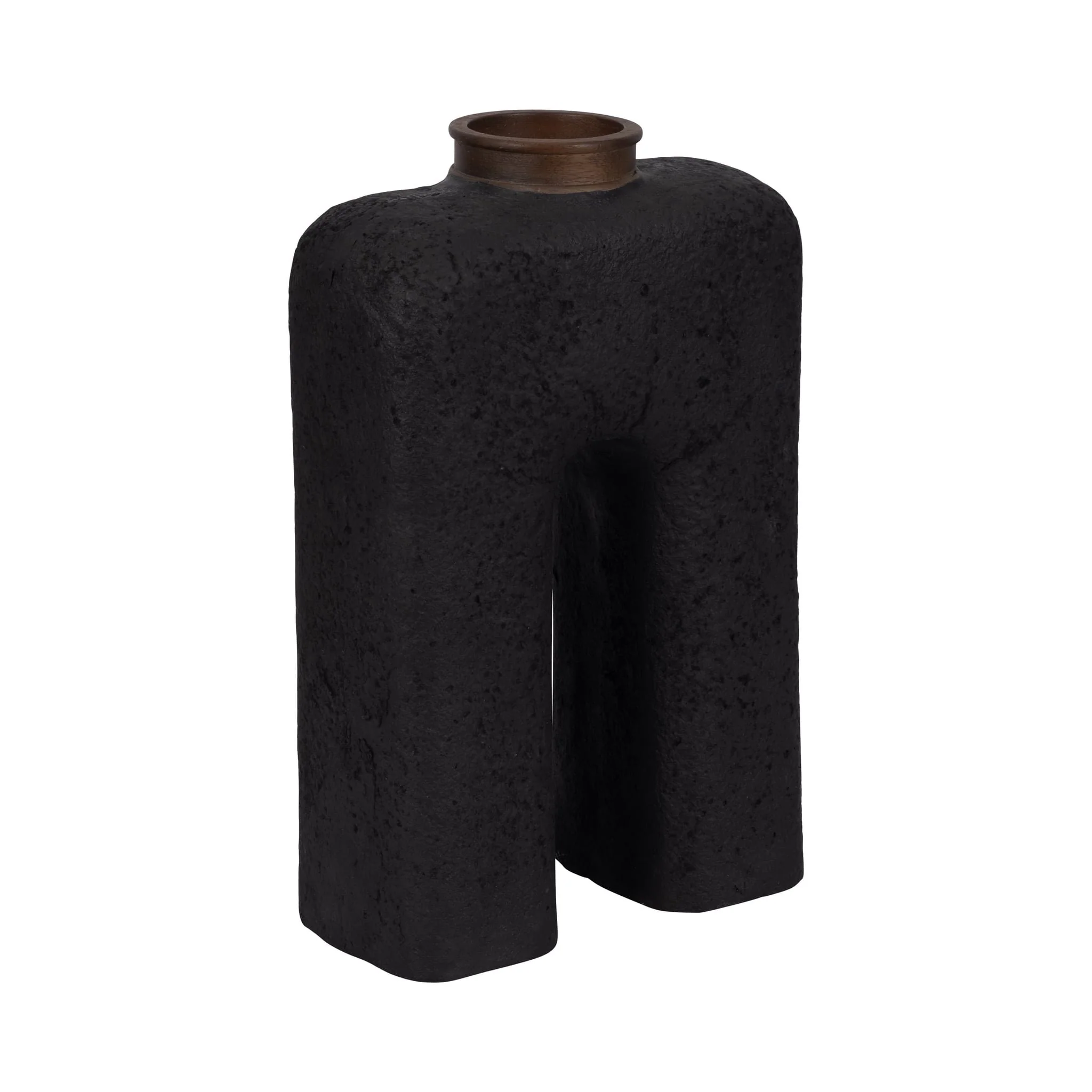 Ecomix, 15"h Abstract Vase, Black - Image 3