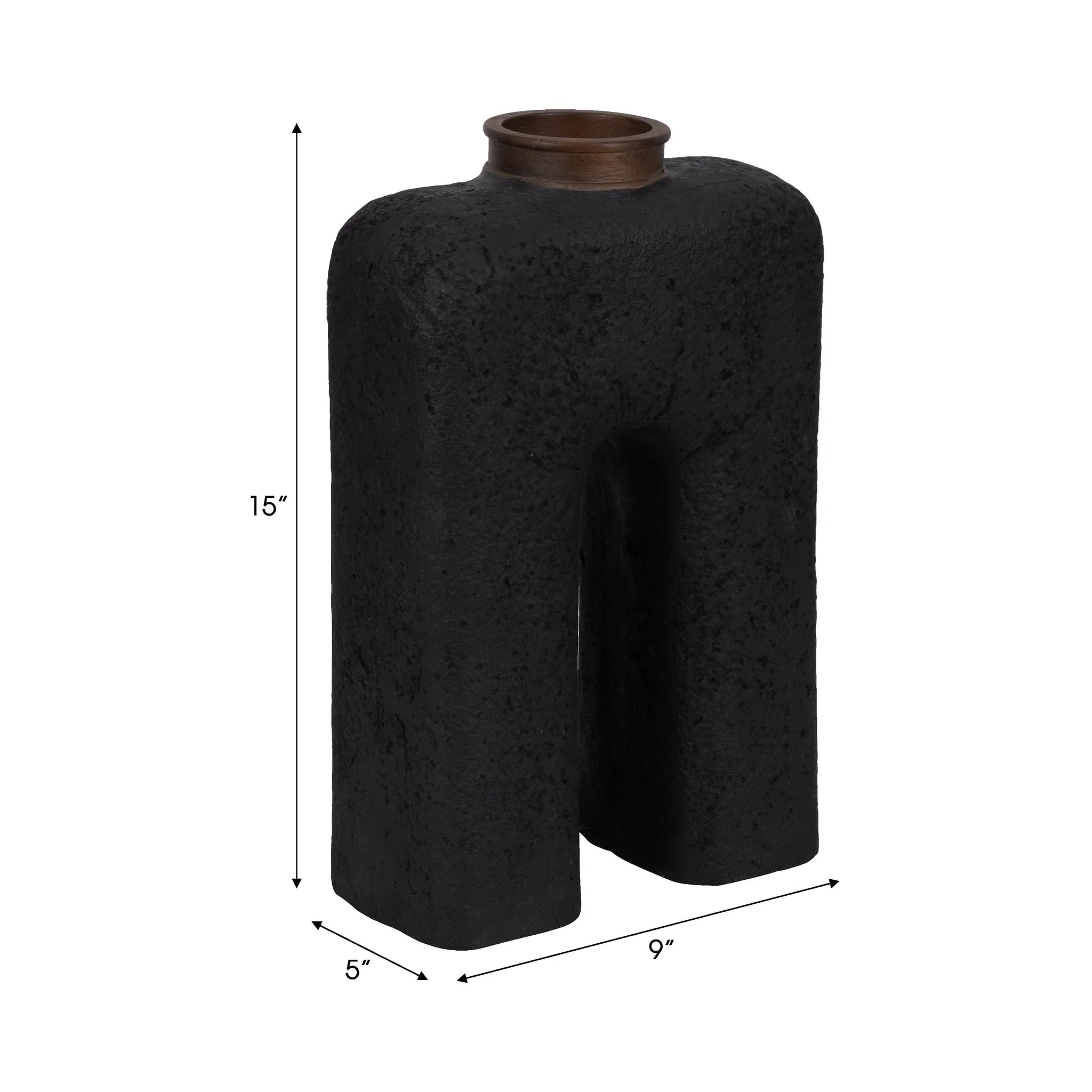 Ecomix, 15"h Abstract Vase, Black - Image 9