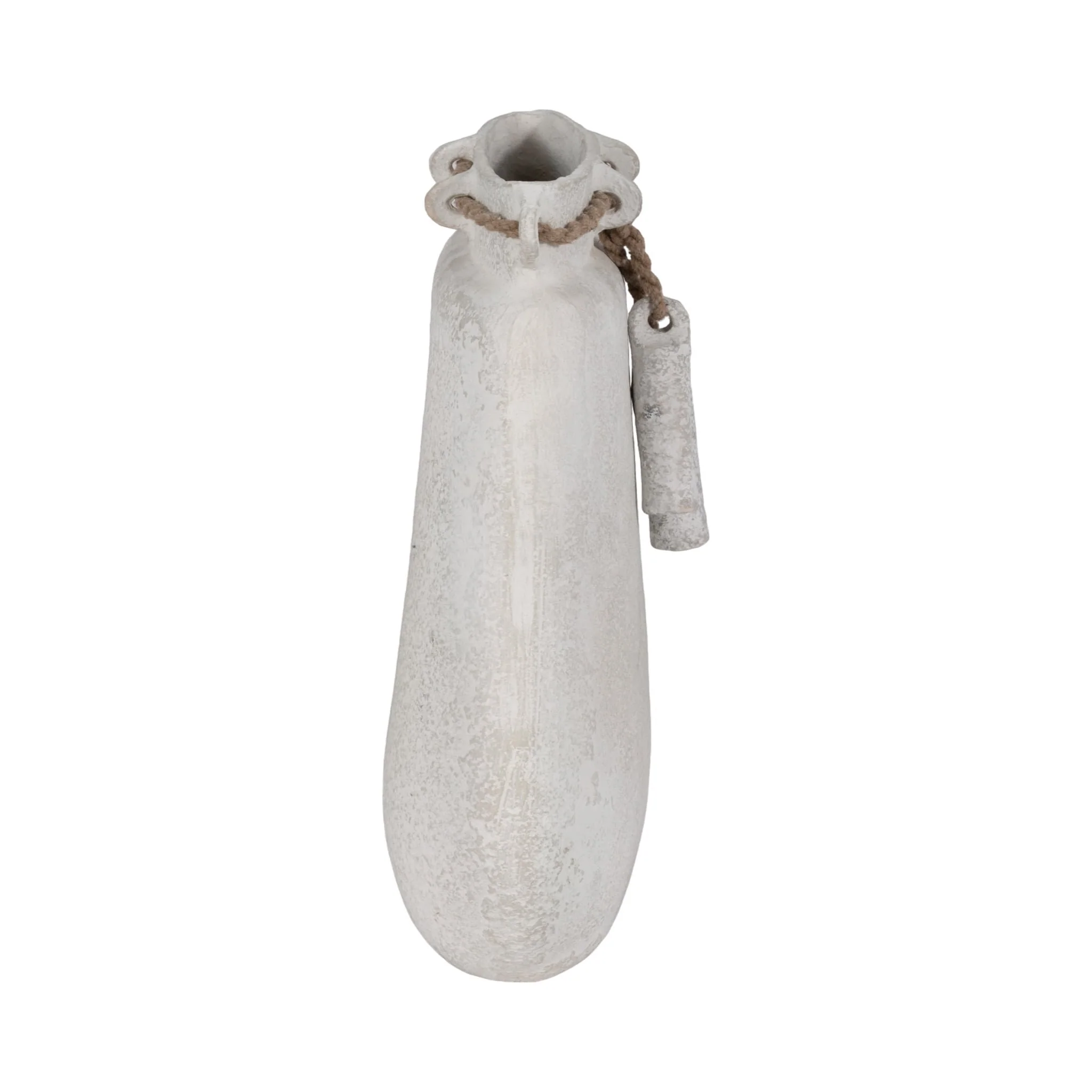 Ecomix, 16"h Vase W/ Jute Detail, White - Image 4