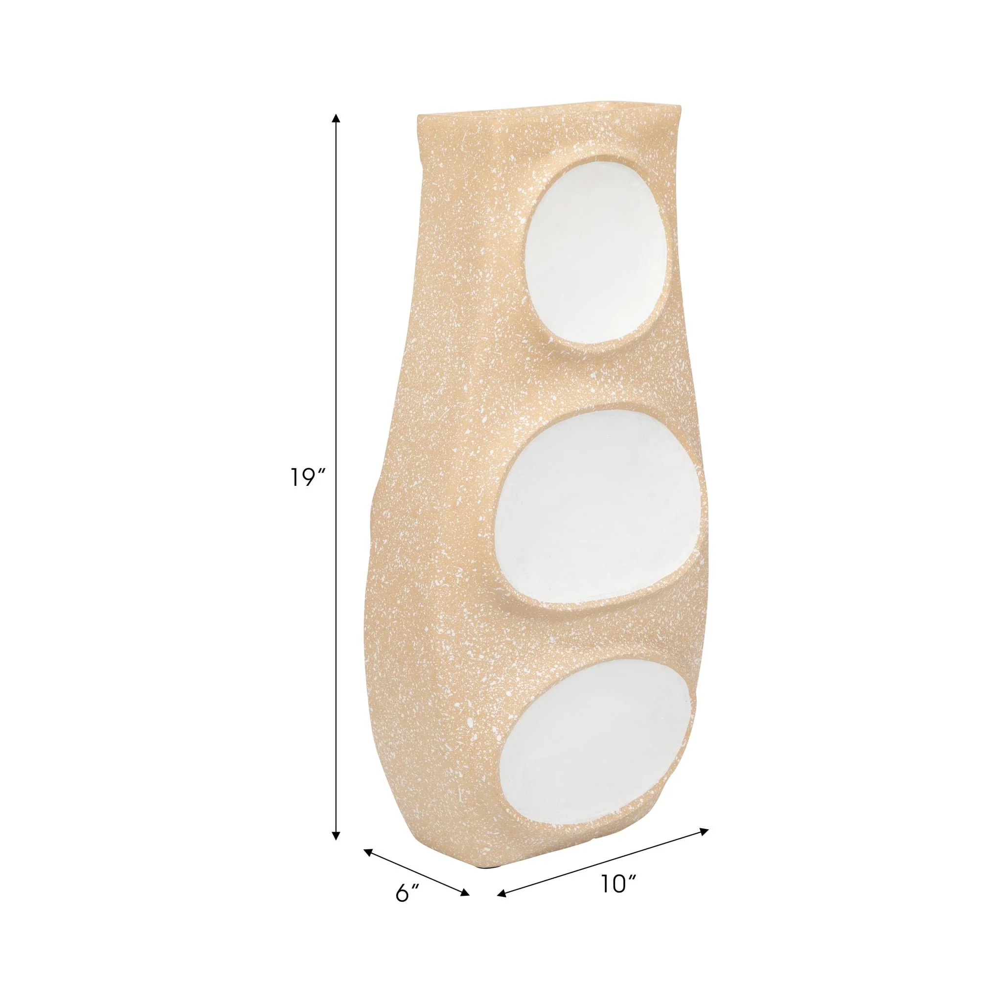 Ecomix, 19" Big Polka Dot Vase, Ivory - Image 8