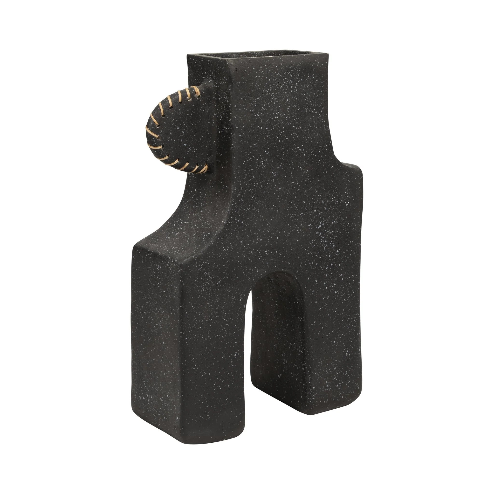 Ecomix, 19"h Abstract Vase, Black - Image 3