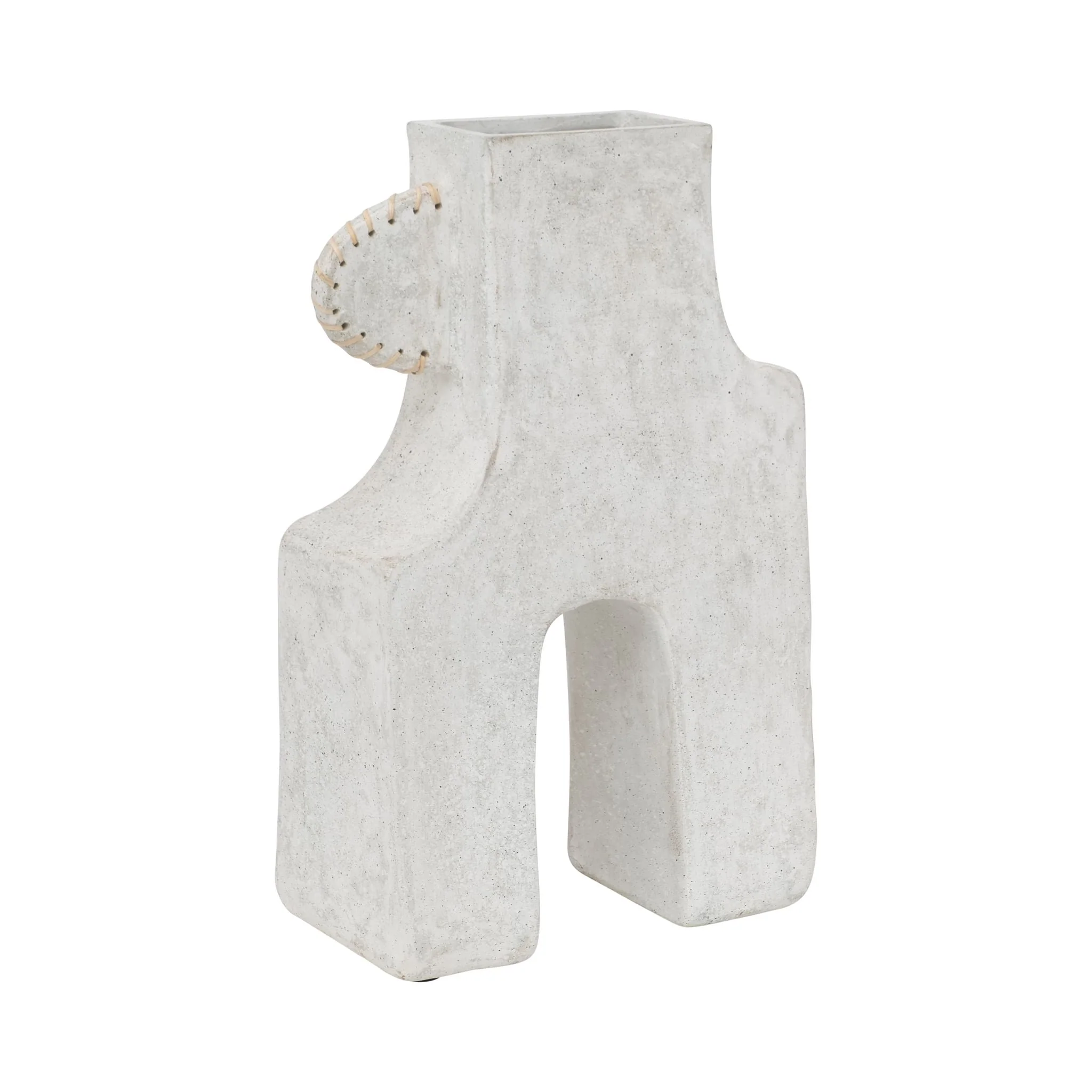 Ecomix, 19"h Abstract Vase, White - Image 2
