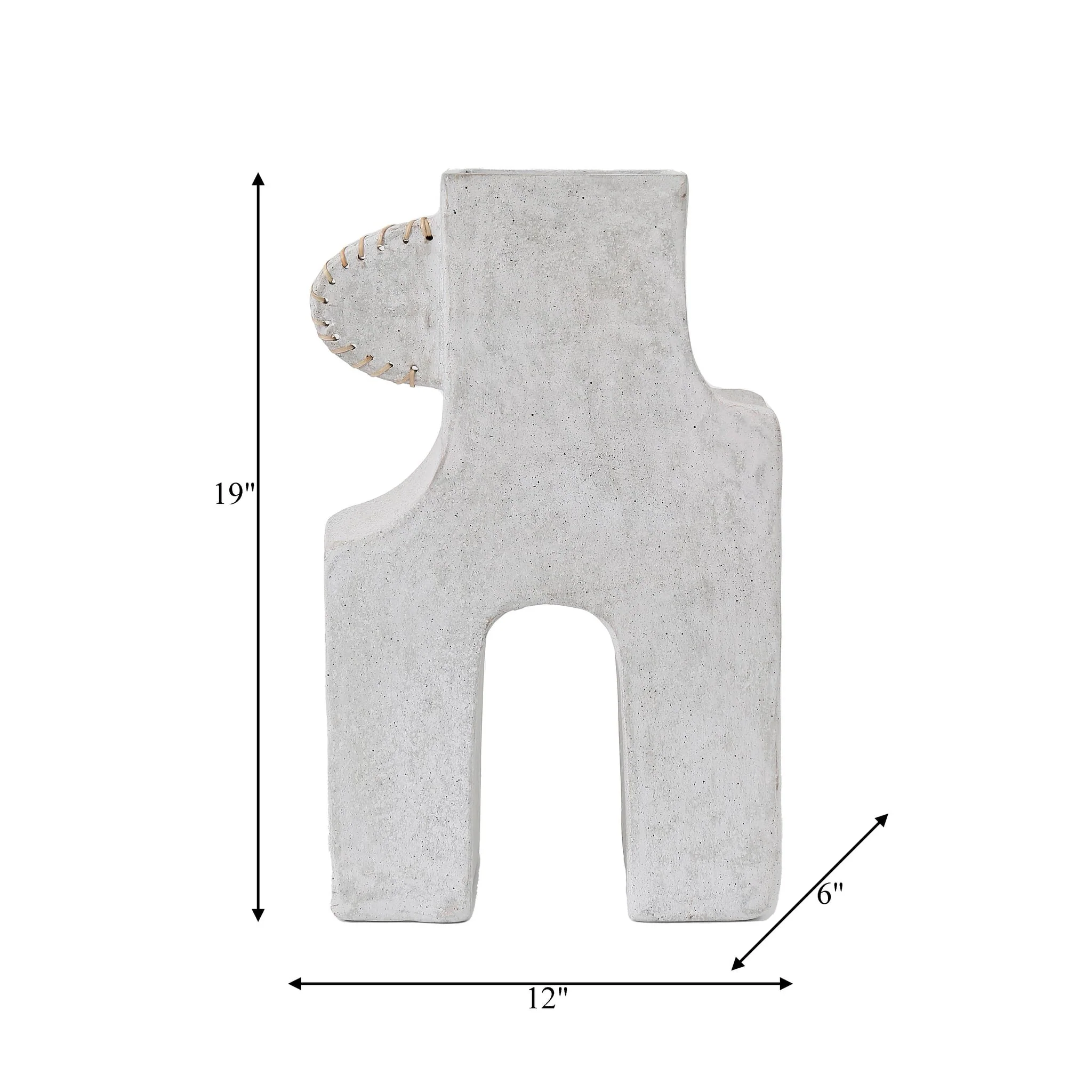 Ecomix, 19"h Abstract Vase, White - Image 8