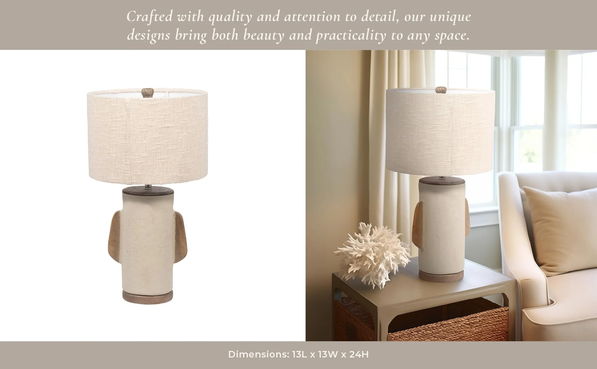 Ecomix, 24" Organic Table Lamp, Ivory - Image 12