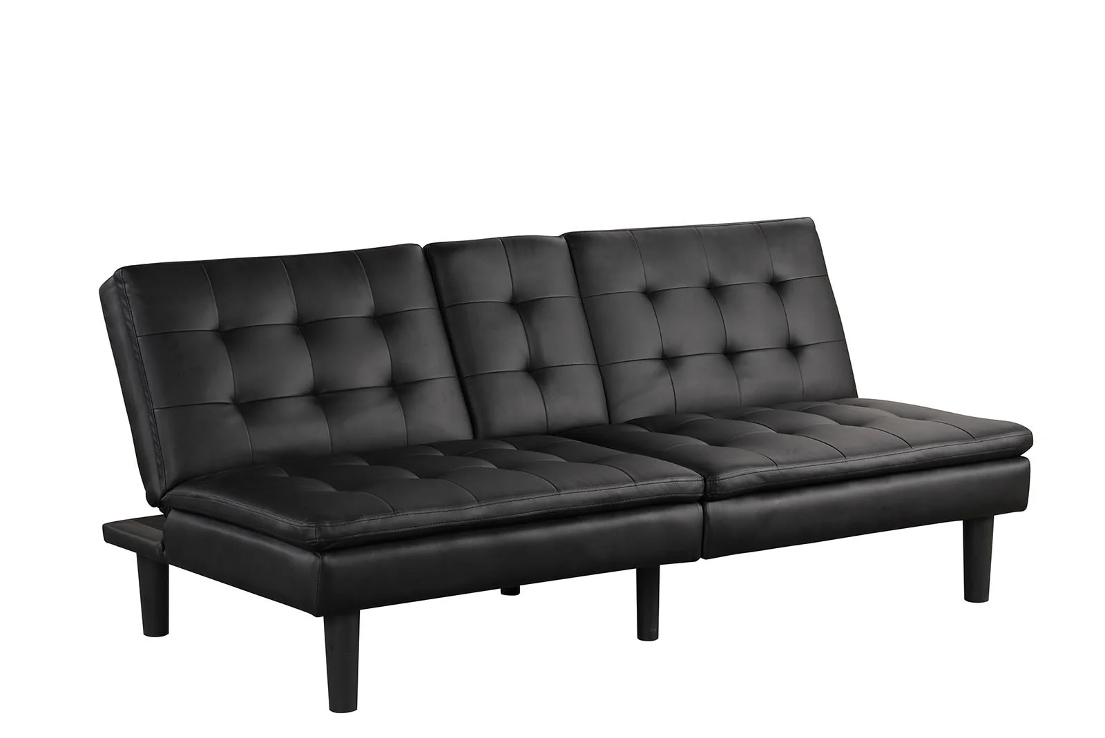 Eidsberg Futon Sofa Bed w/ Drop Down Table, Black - Image 6