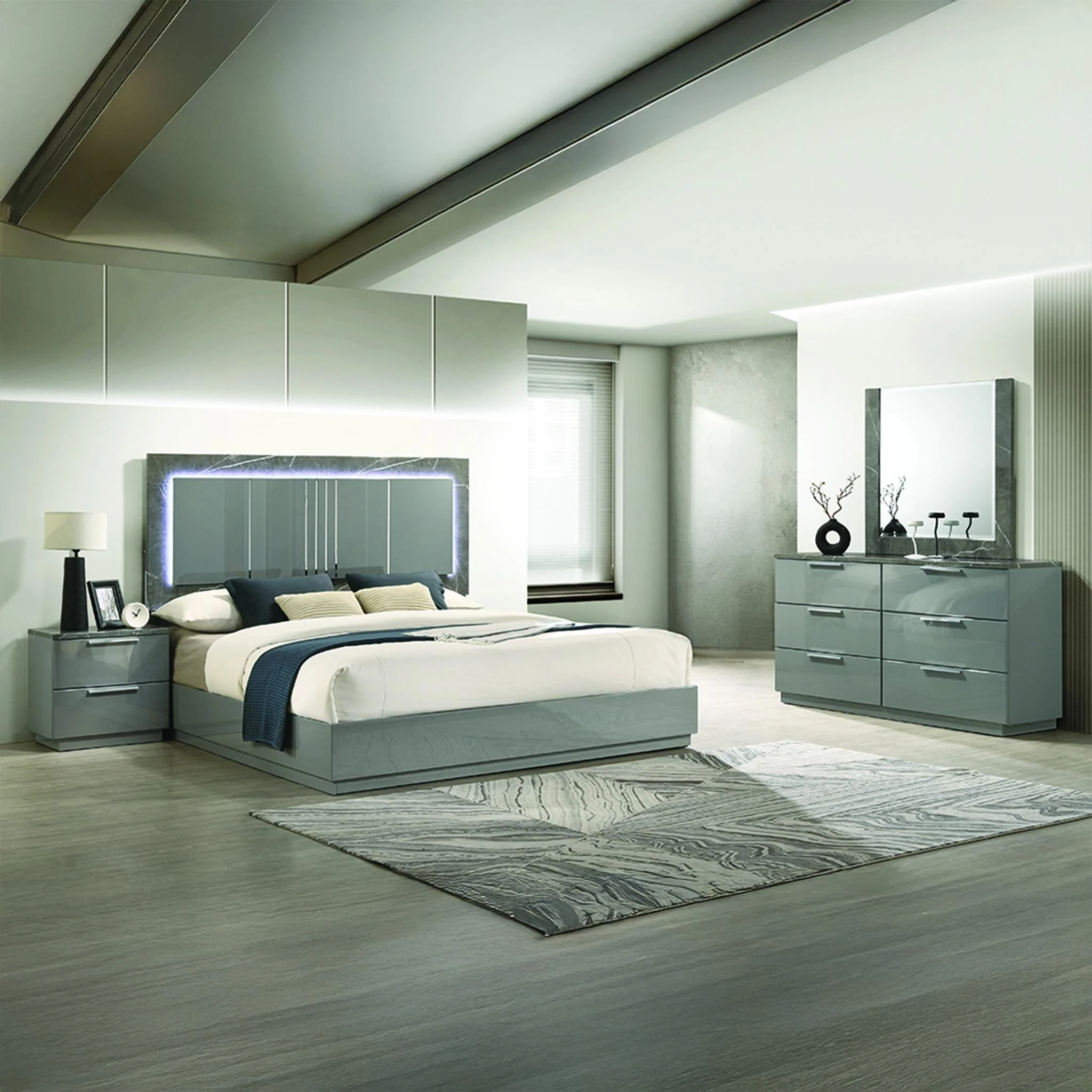 Elara King 4PC Bedroom Set Gray - Image 19