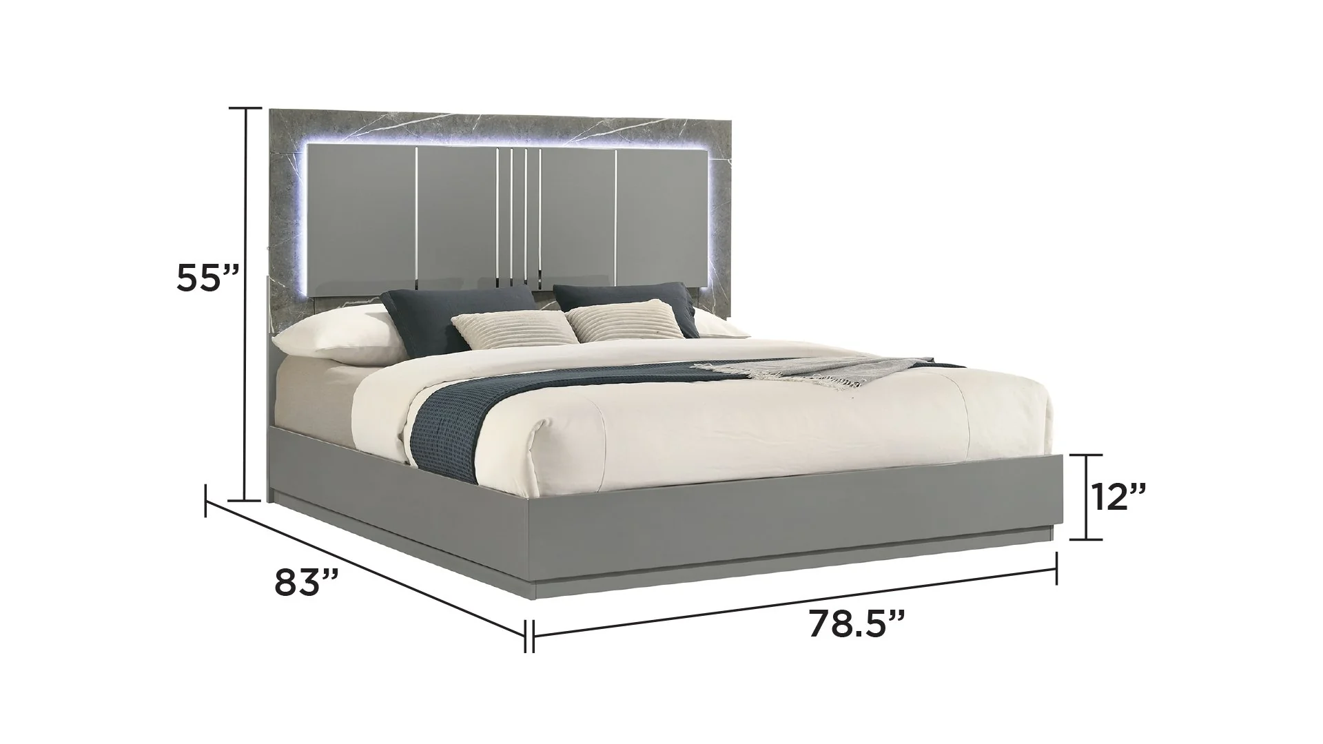 Elara King Bed Gray - Image 4