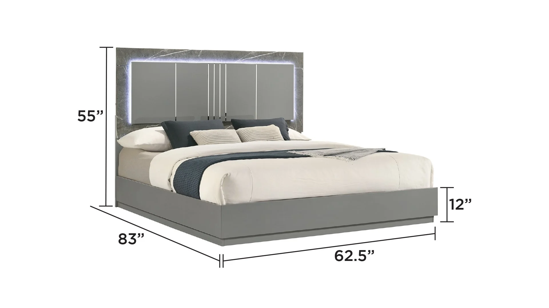 Elara Queen 4PC Bedroom Set Gray - Image 3