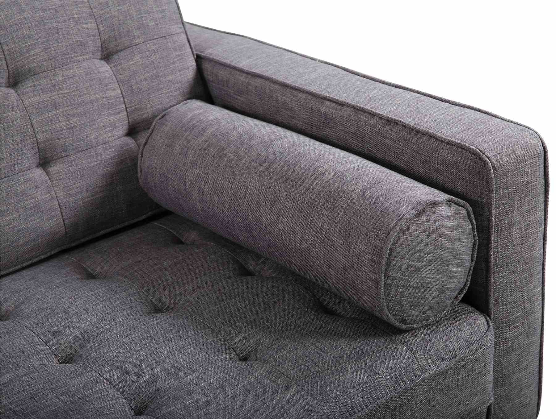 Element Mid-Century Modern Sofa in Dark Gray Linen and Walnut Legs - Image 4