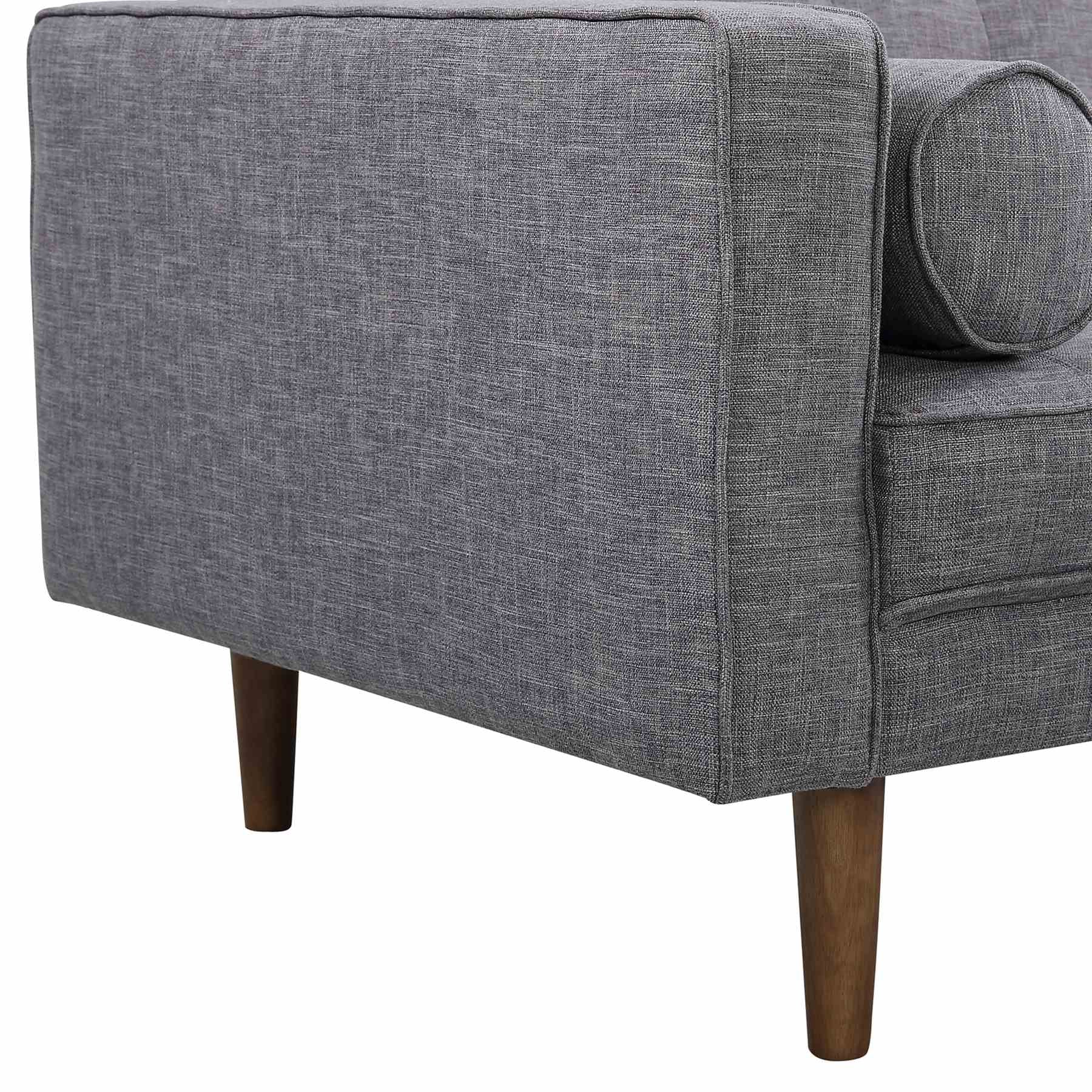 Element Mid-Century Modern Sofa in Dark Gray Linen and Walnut Legs - Image 5