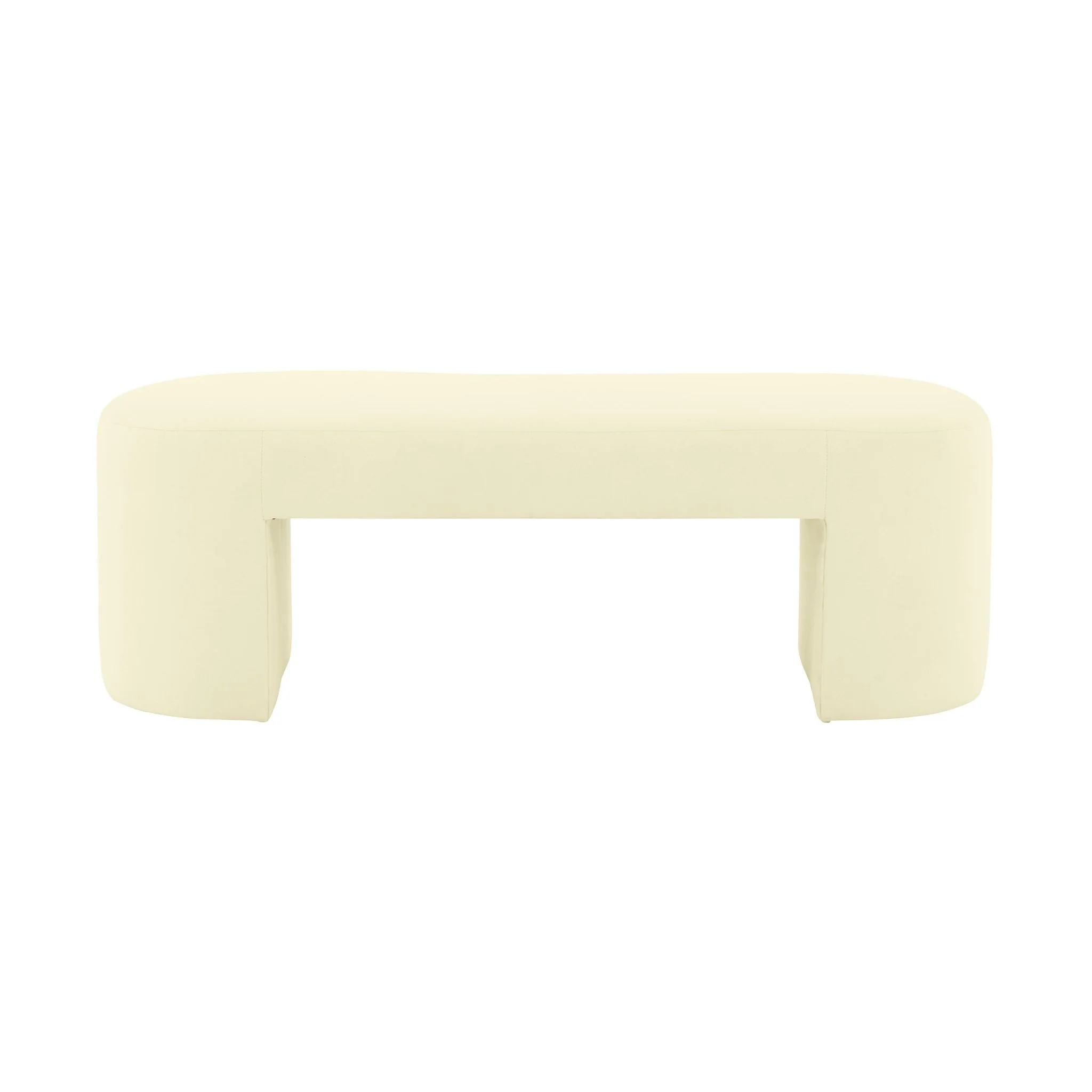 Elena Chiffon Yellow Velvet Bench - Image 3